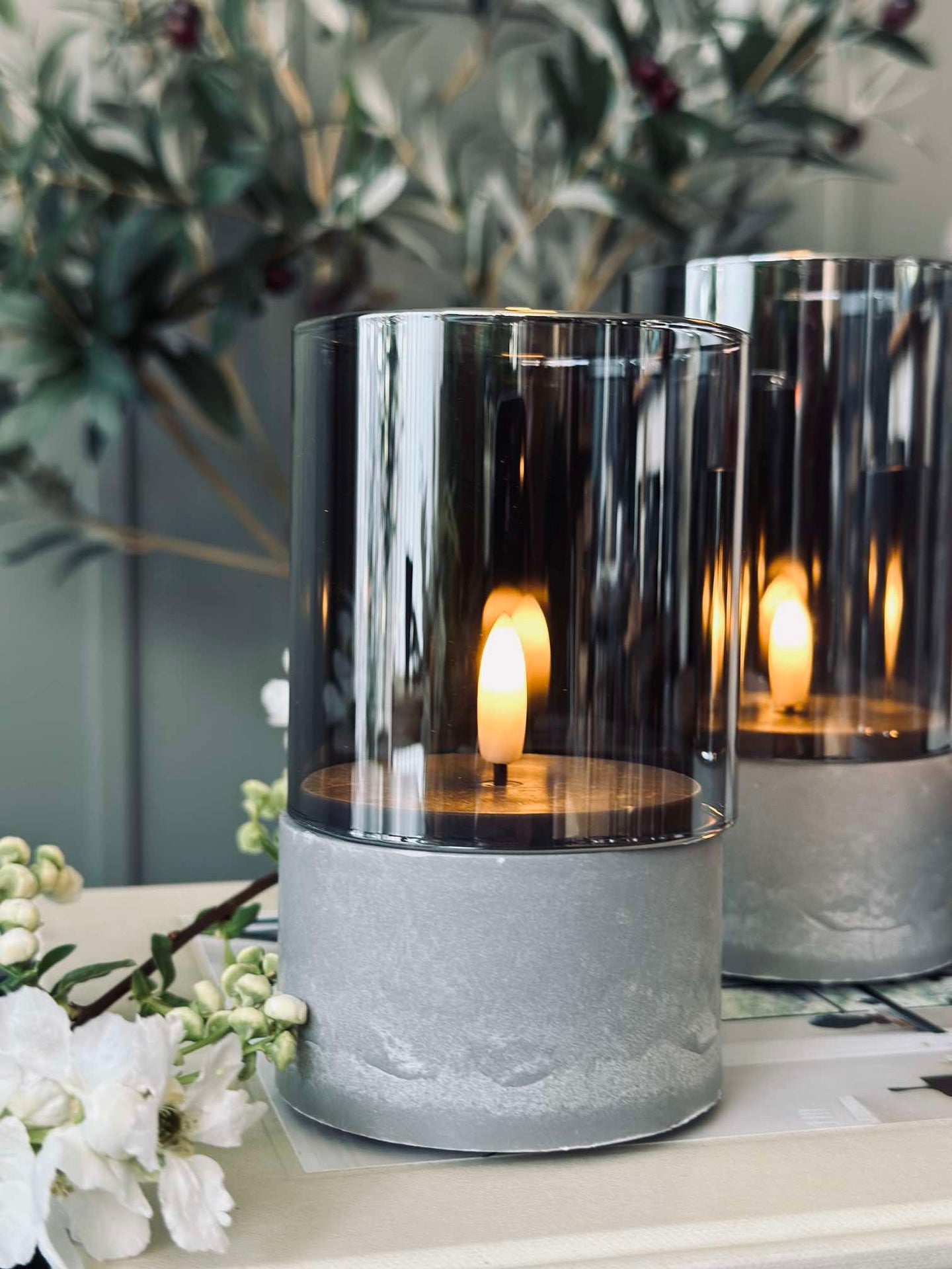 LED GREY Sylinder Sett med 3 stk - Godkjent for inne og ute