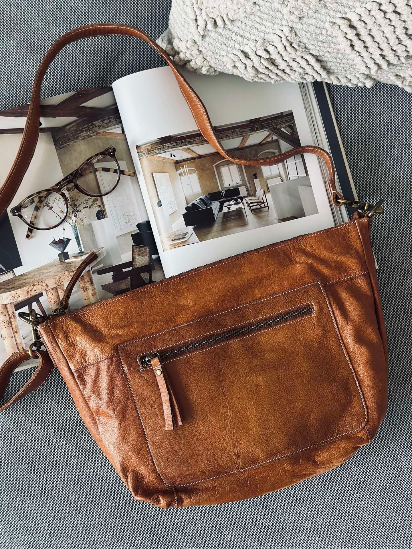 Skulderveske Naomi small - Cognac