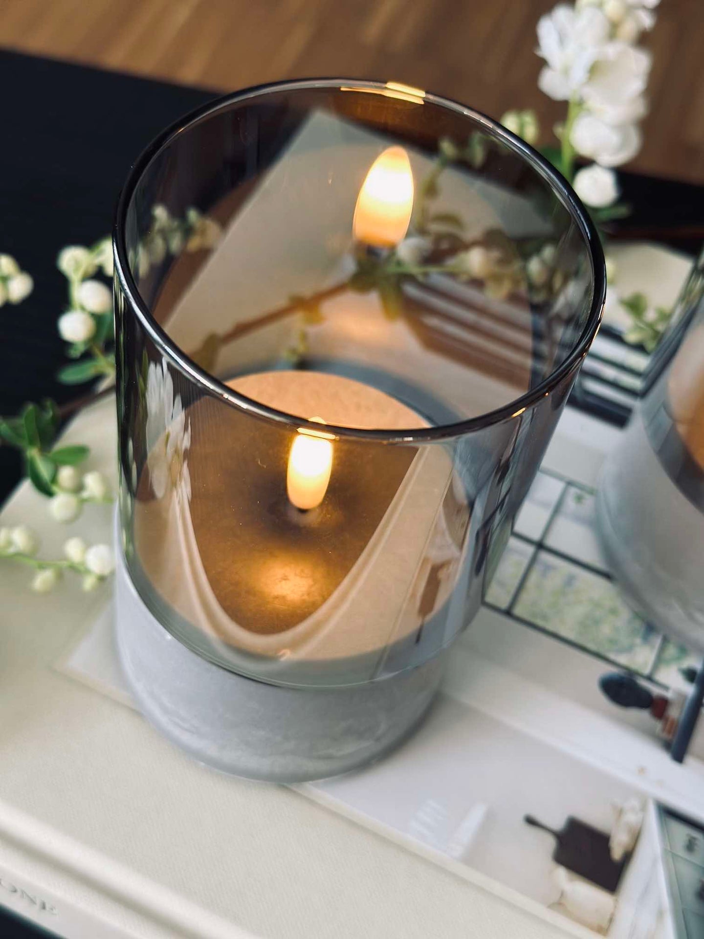LED GREY Sylinder Sett med 3 stk - Godkjent for inne og ute