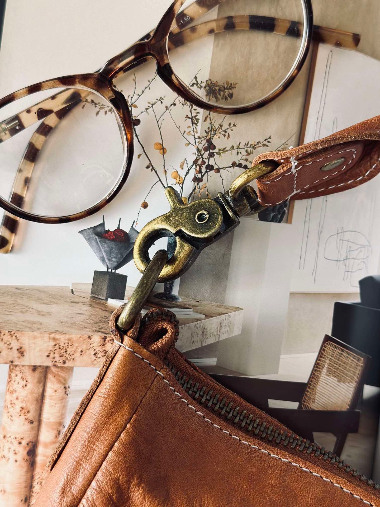 Skulderveske Naomi small - Cognac