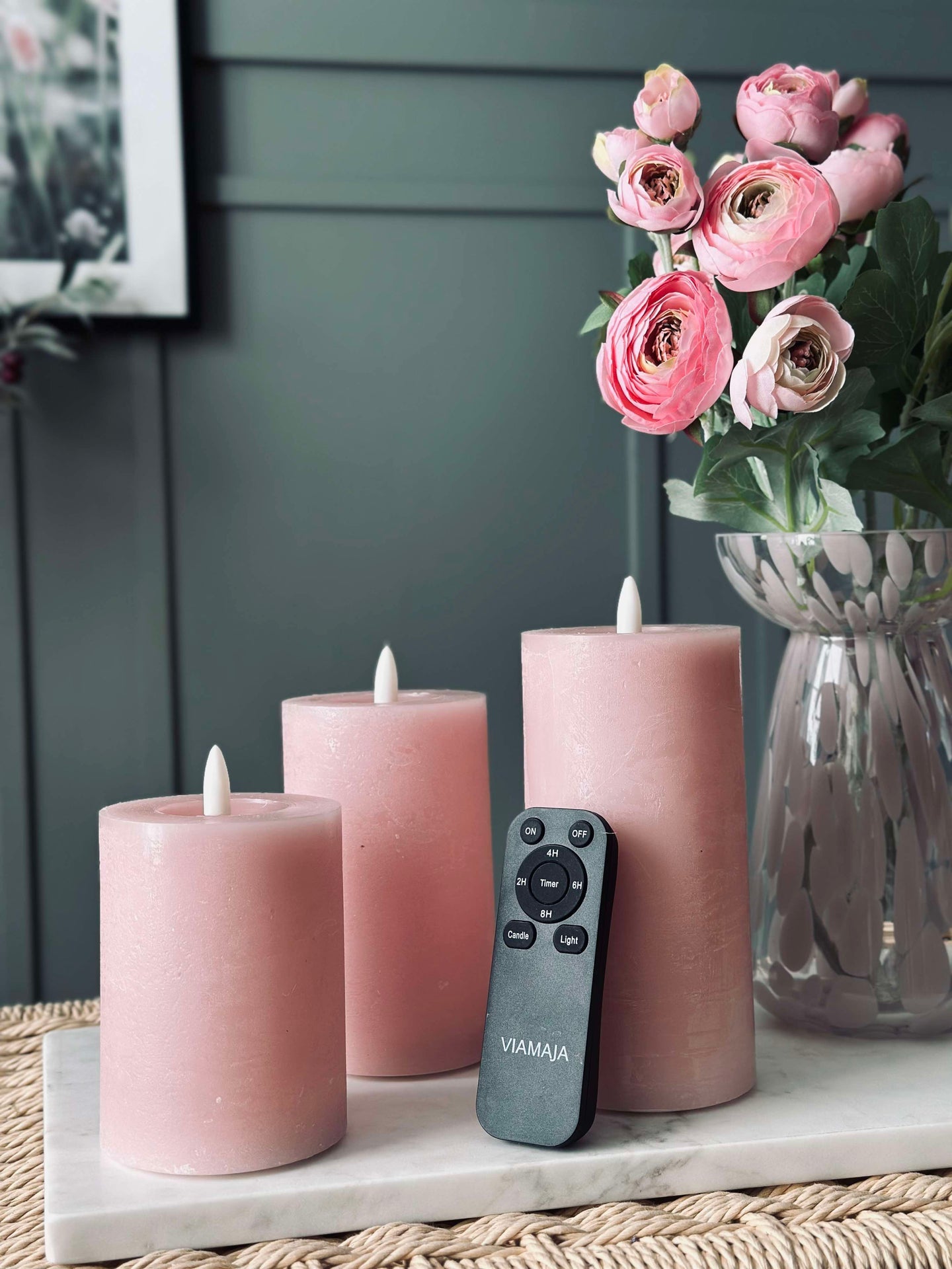 LED Kubelys / Rosa – 3 stk kubelys