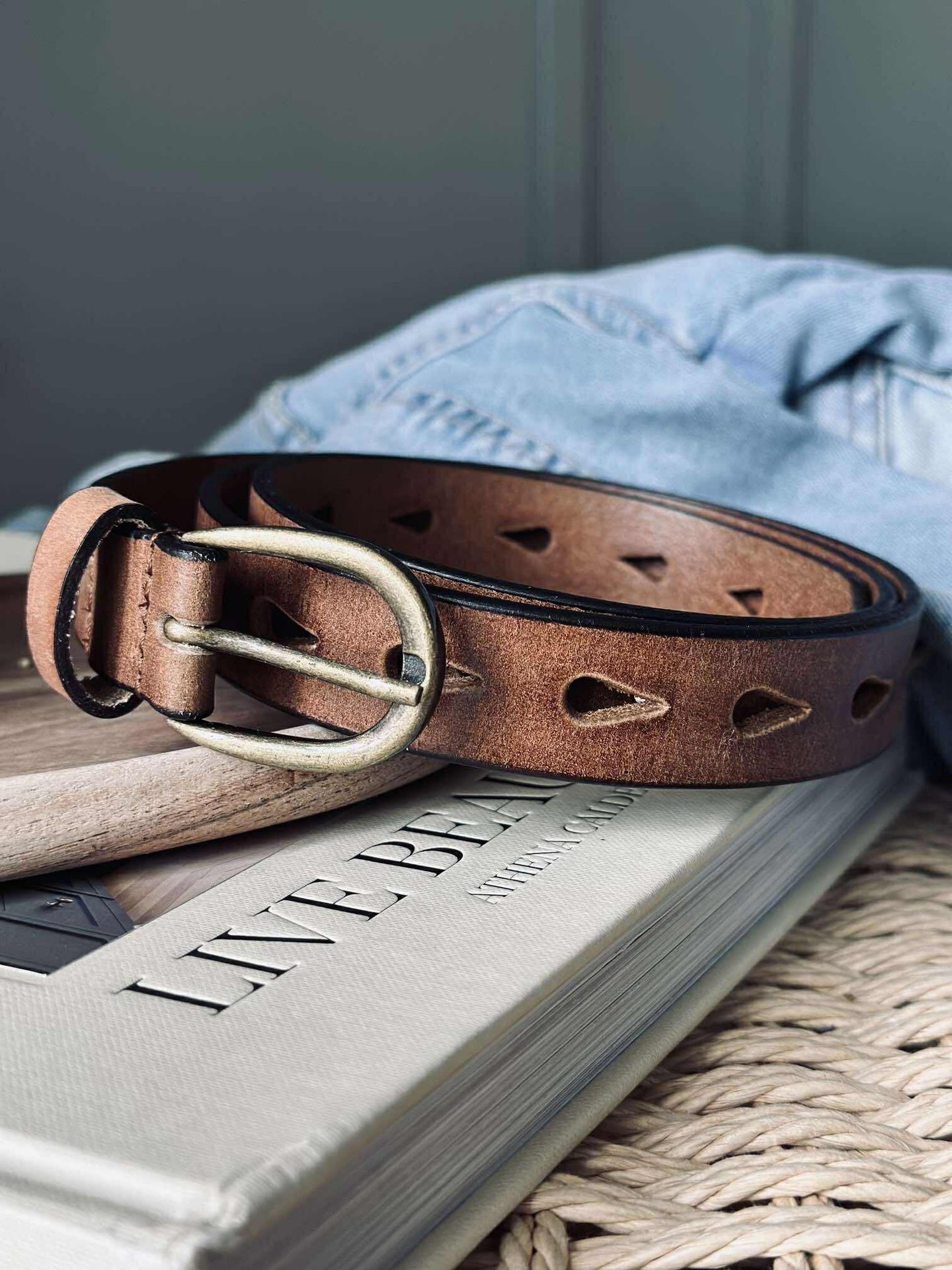 Jeans belte - Cognac