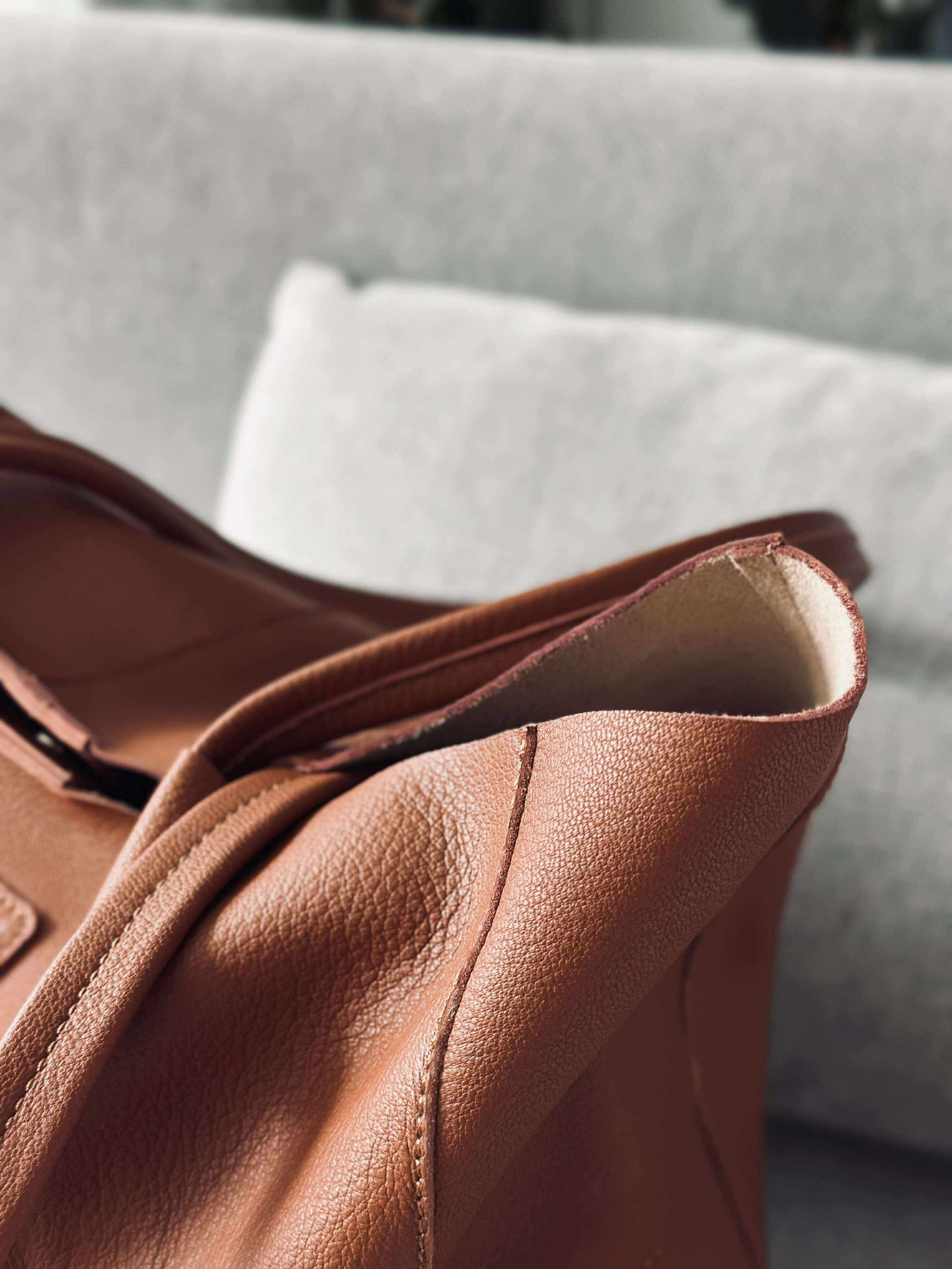 Shopper Daily i mykt skinn - Cognac