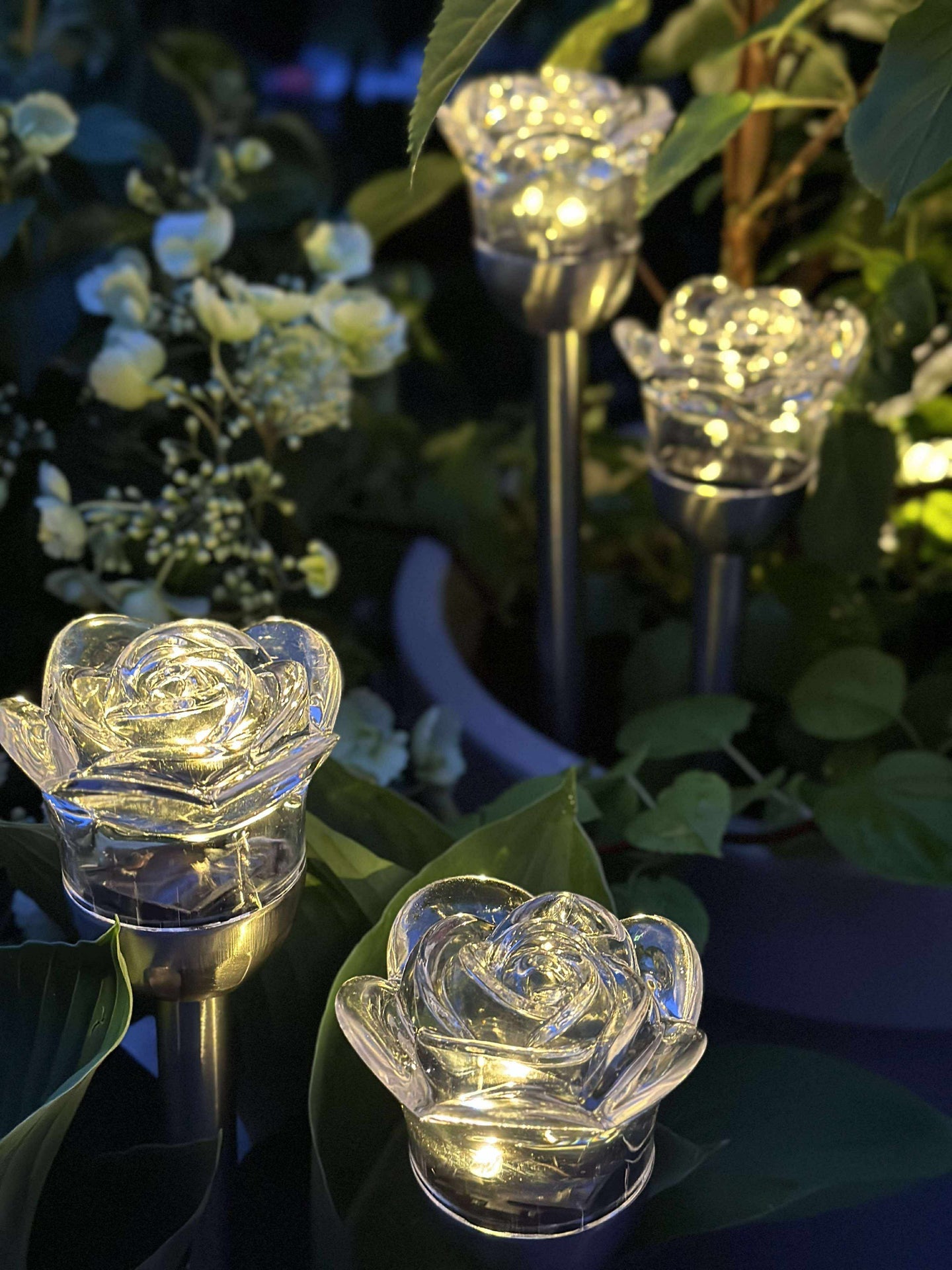 Fakkel med solceller FLOWER – Sett med 4 stk
