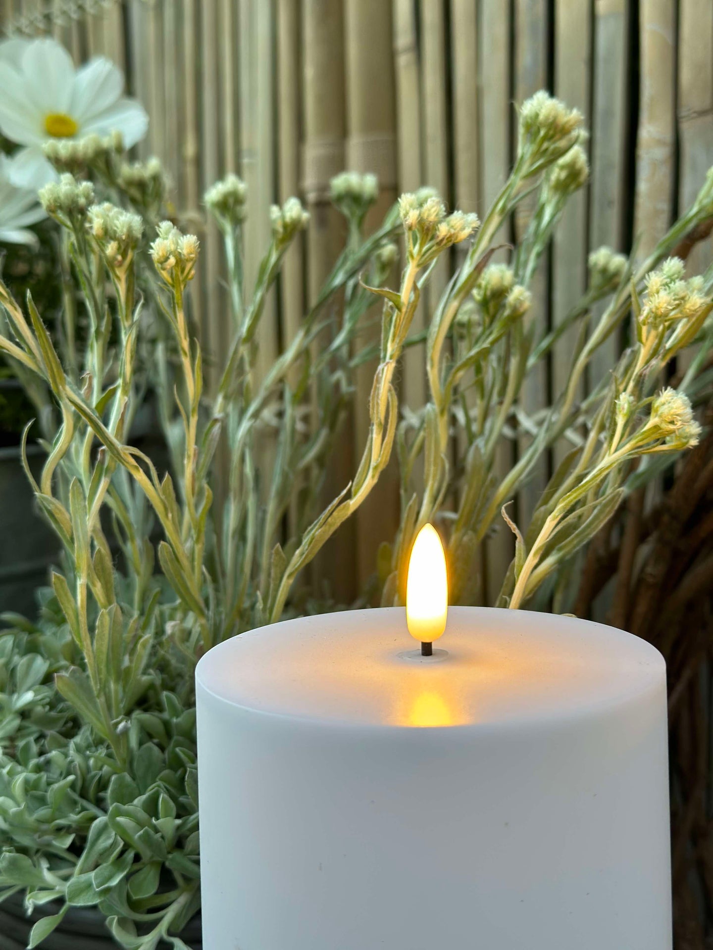 Utendørs XL LED Blokklys H 25cm - Sett med 2 stk inkl. fjernkontroll