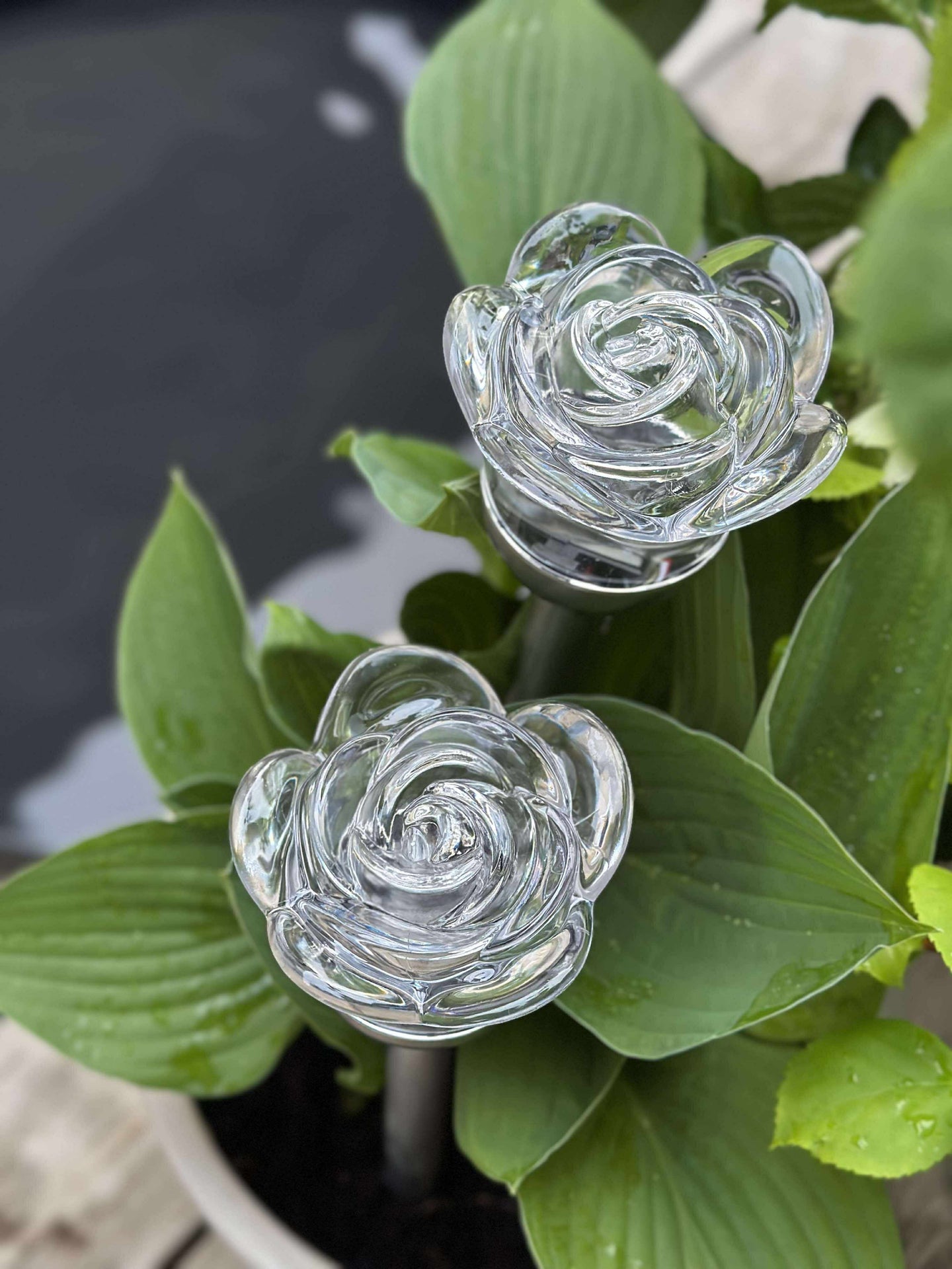 Fakkel med solceller FLOWER – Sett med 4 stk