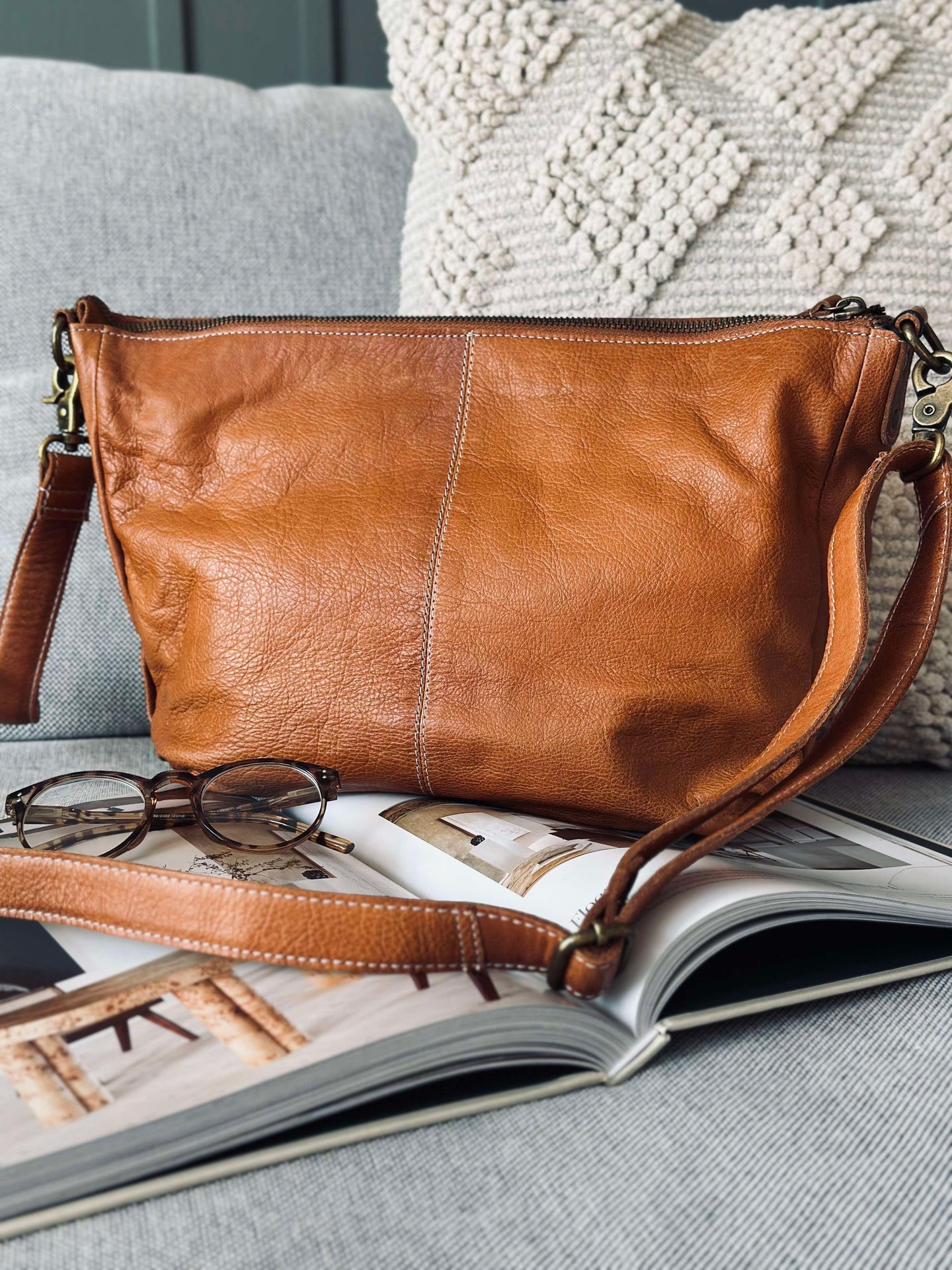 Skulderveske Naomi small - Cognac