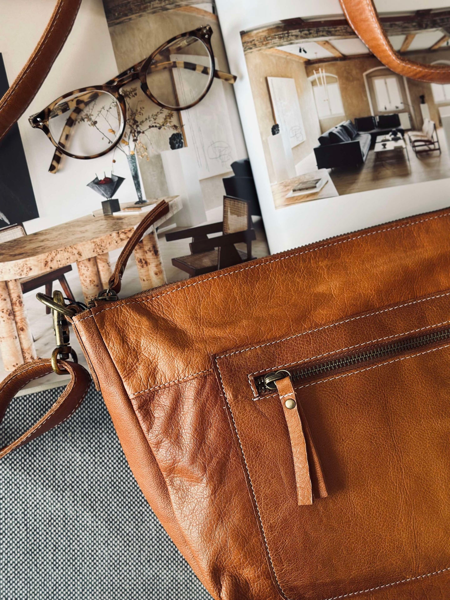 Skulderveske Naomi small - Cognac