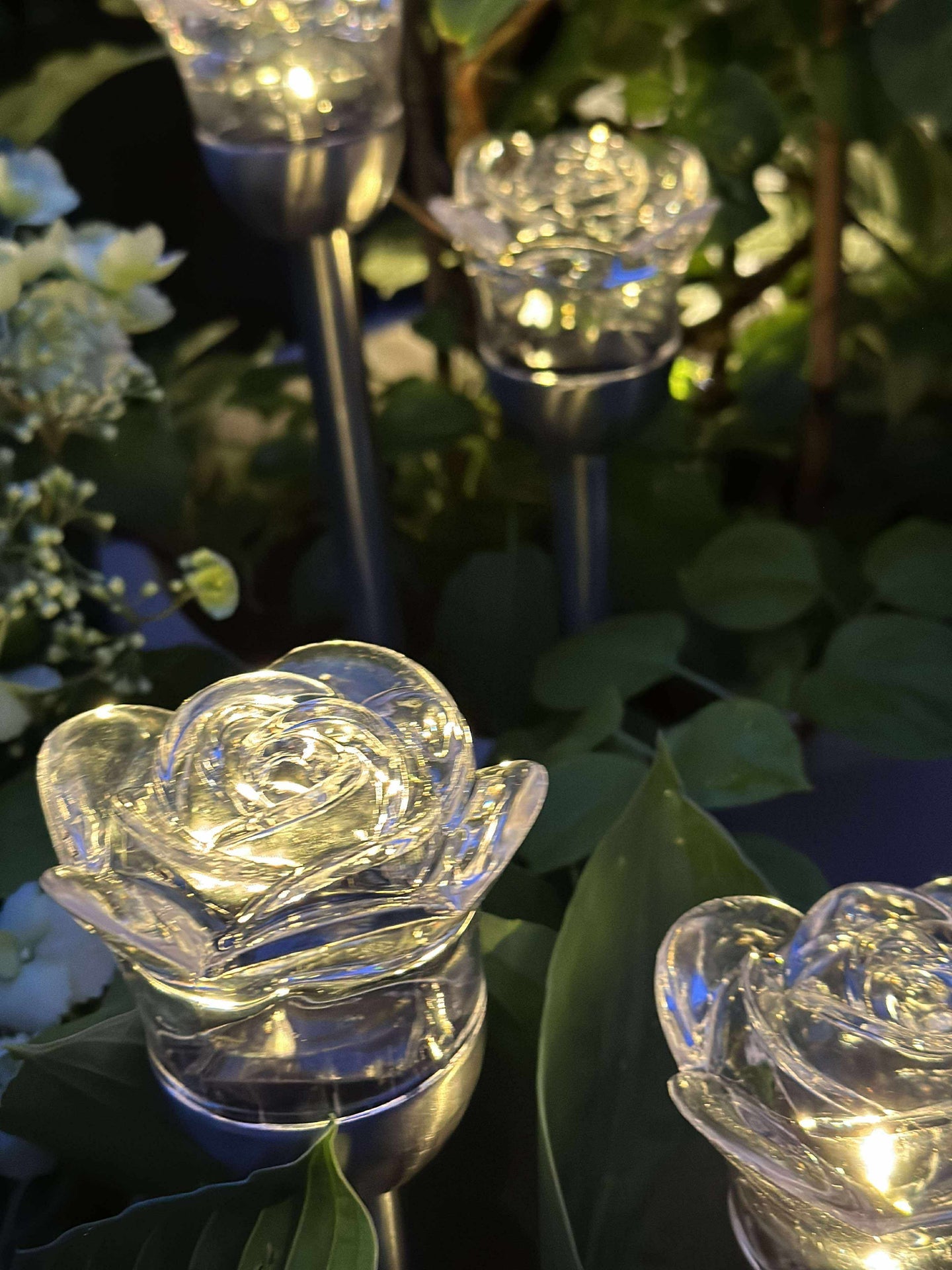 Fakkel med solceller FLOWER – Sett med 4 stk