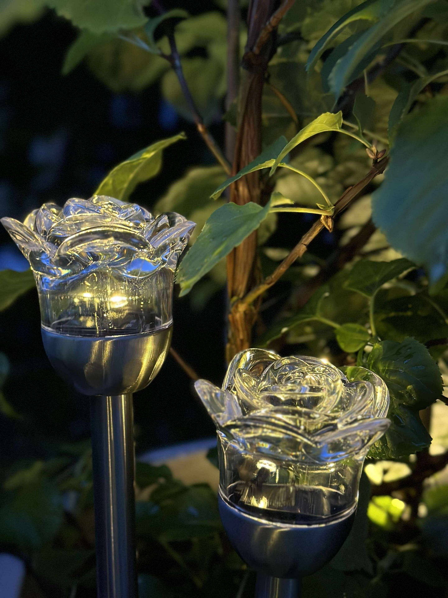 Fakkel med solceller FLOWER – Sett med 4 stk