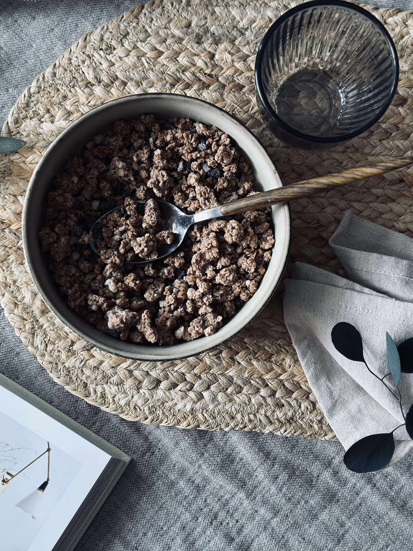 Bolle VIGA stripet steintøy - Matt brun 16cm