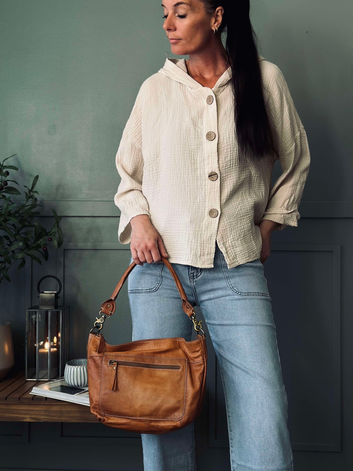 Skulderveske Naomi small - Cognac