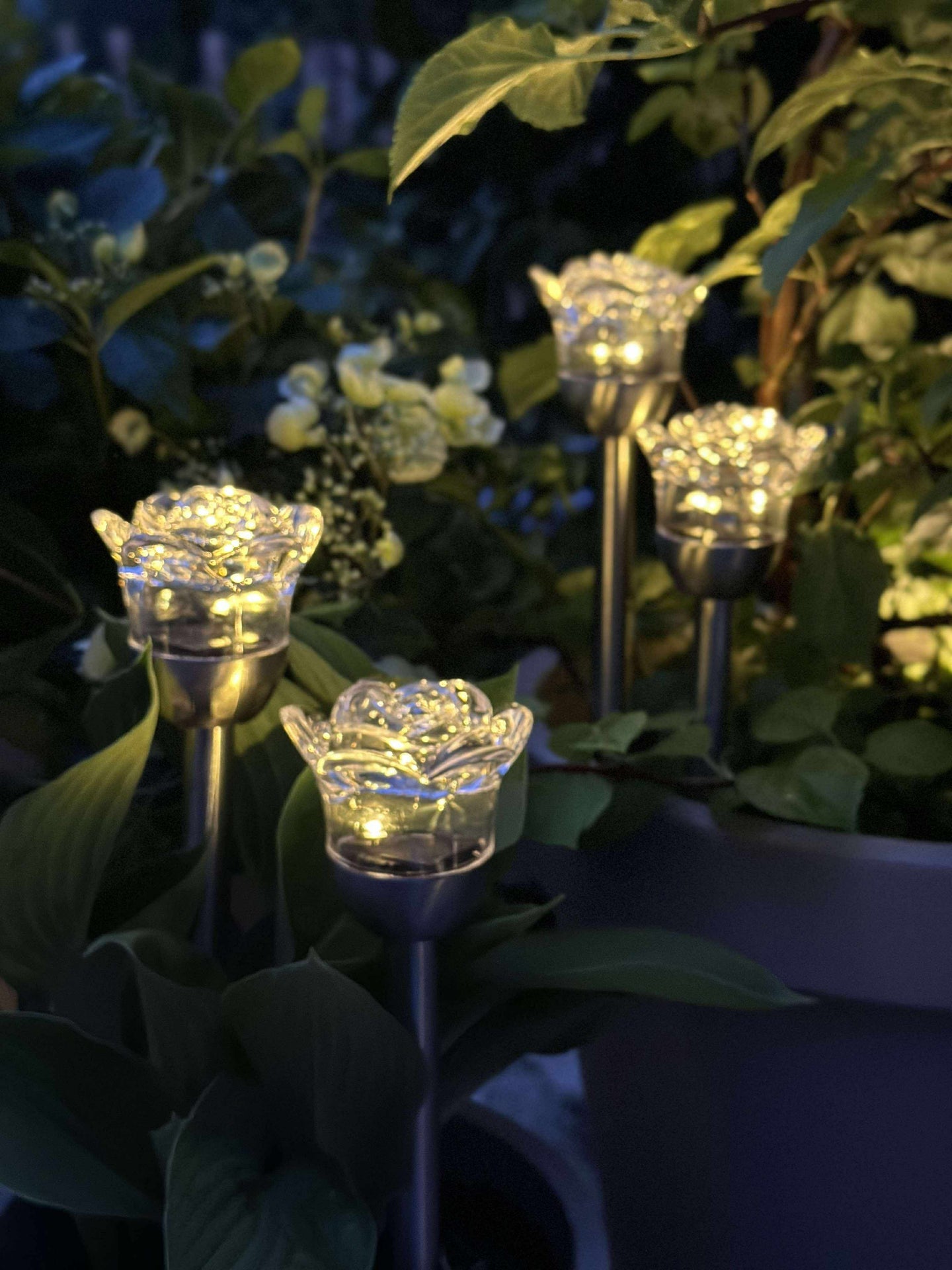 Fakkel med solceller FLOWER – Sett med 4 stk