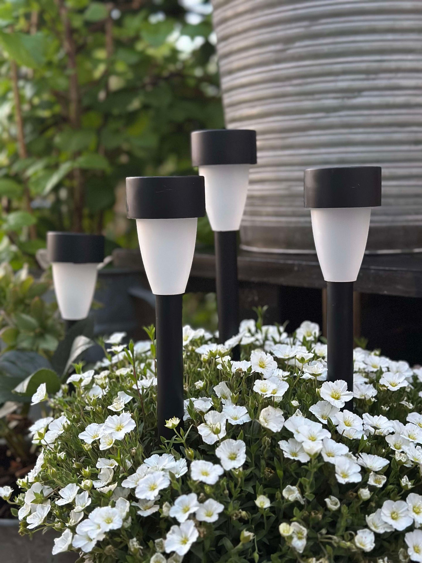 Fakkel med solceller – Sett med 4 stk.
