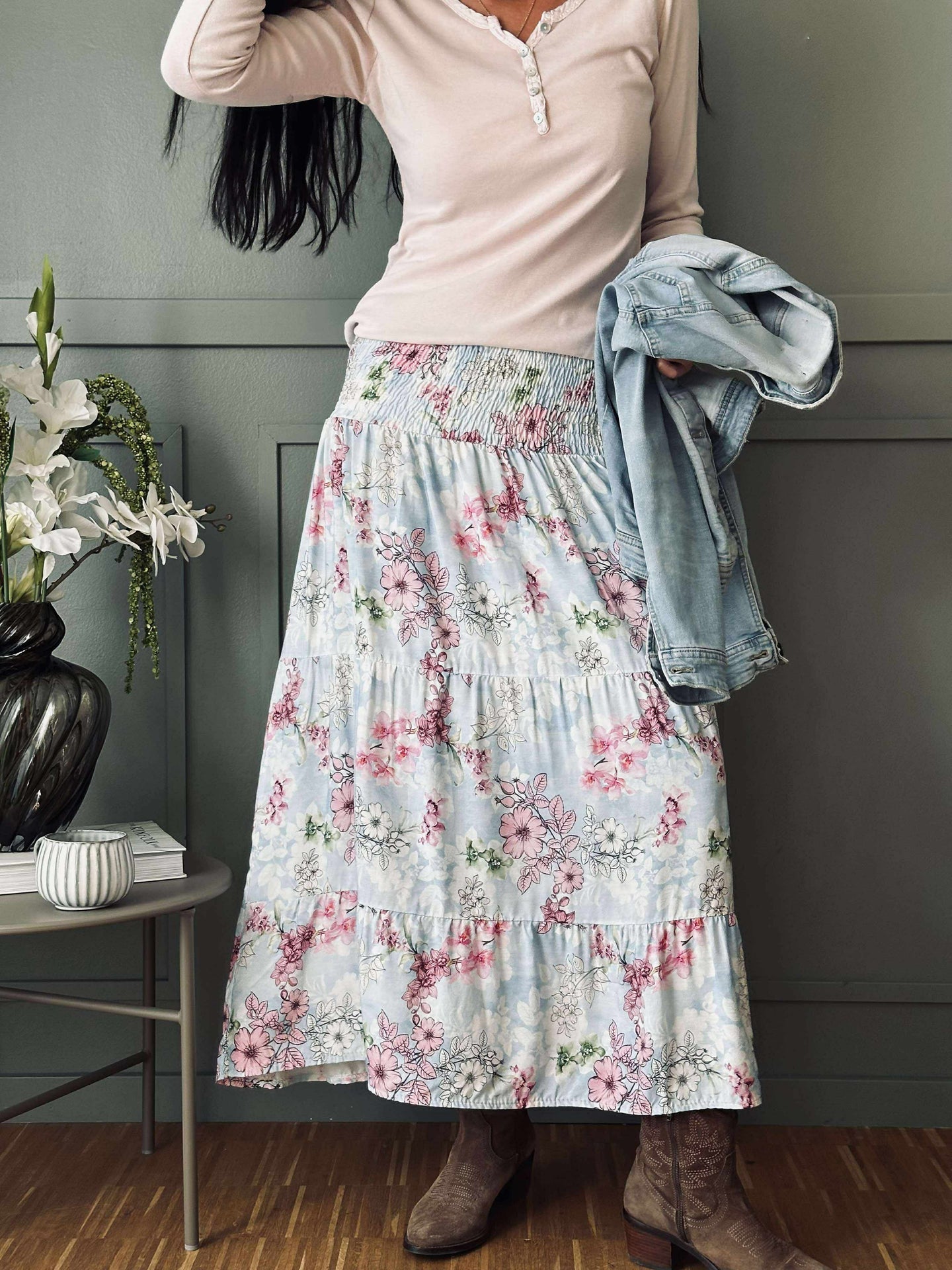 Basisbluse med knapper – Rose