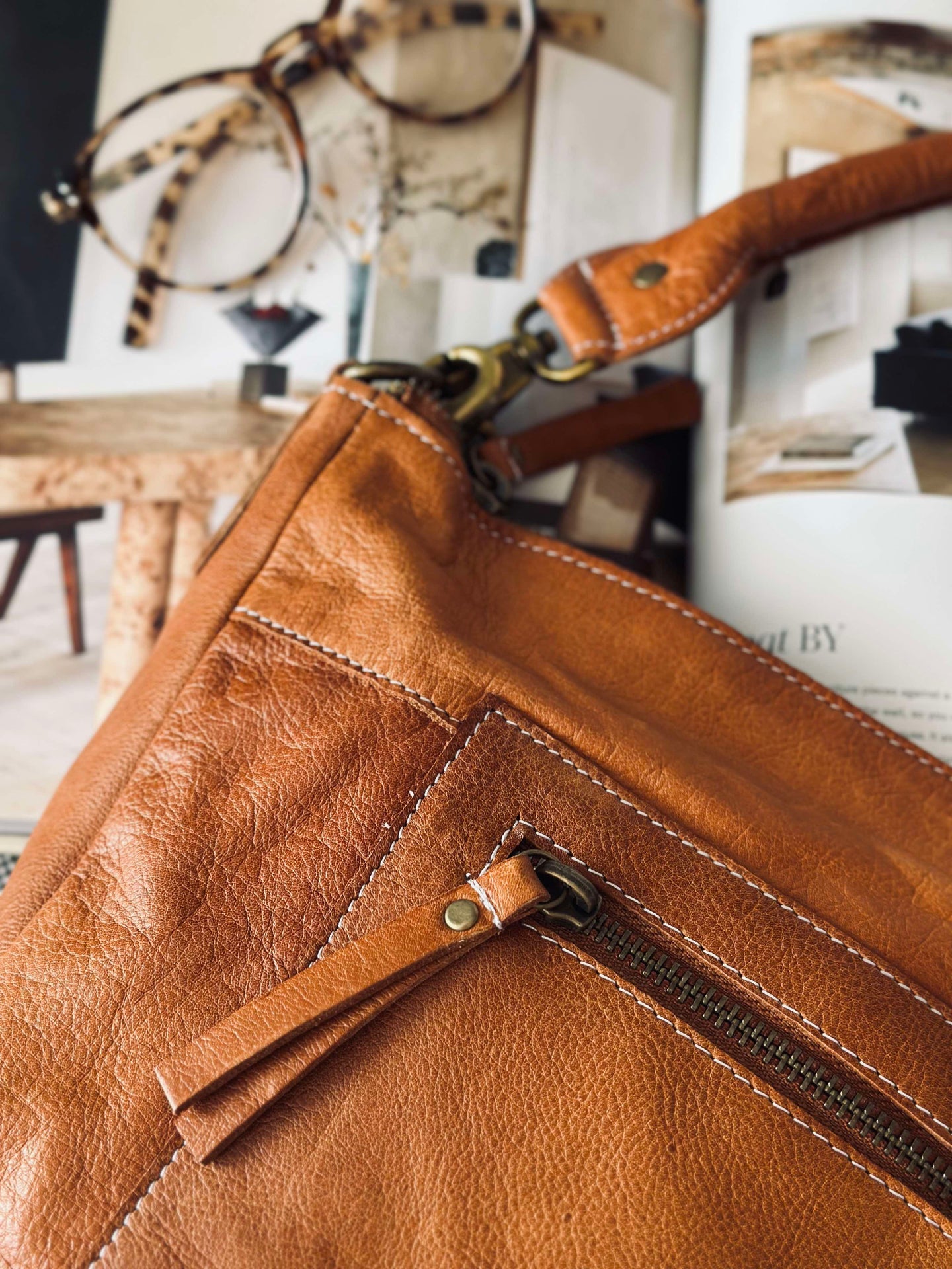 Skulderveske Naomi small - Cognac