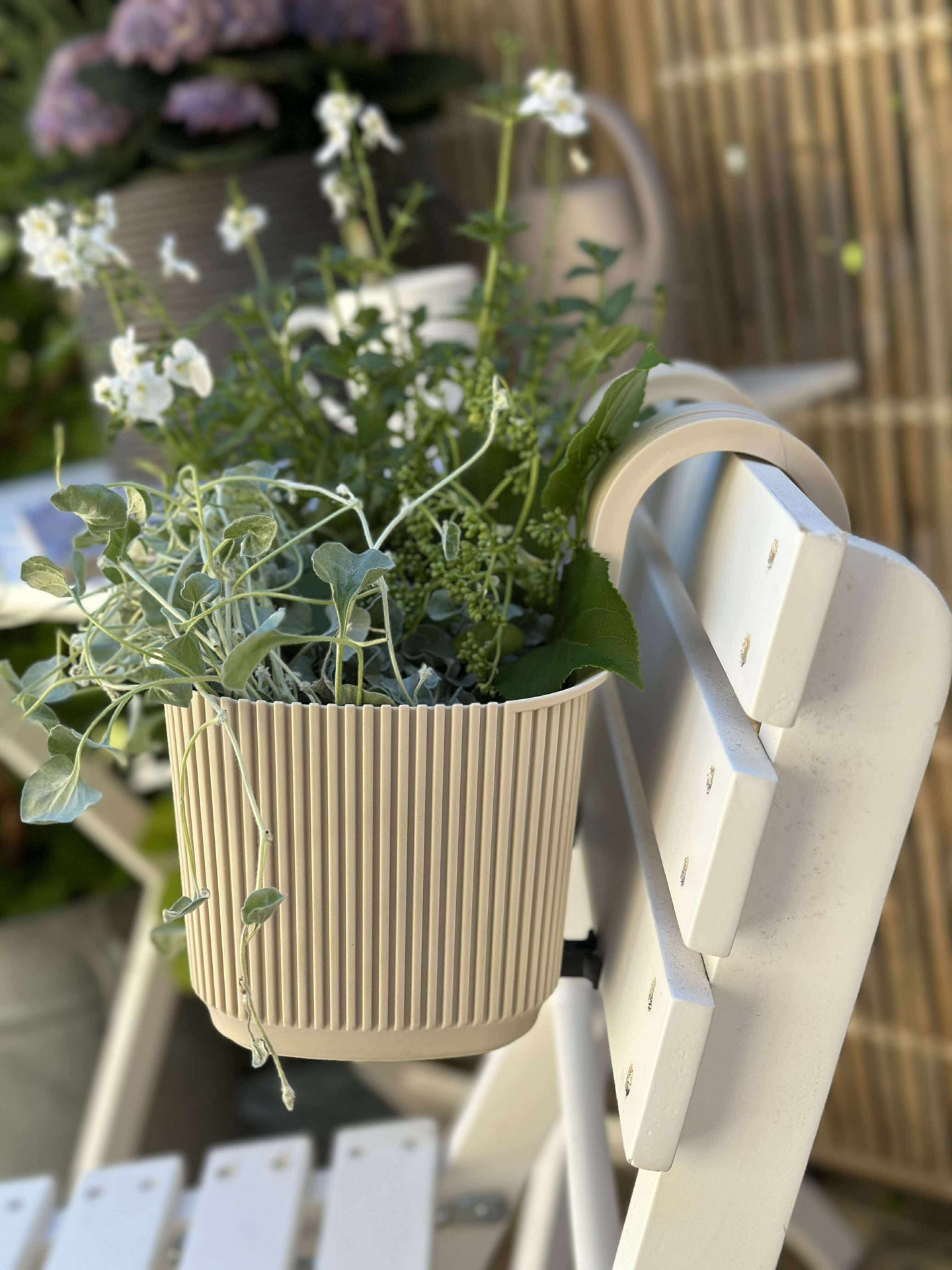 Plantekasse med oppheng – Krem
