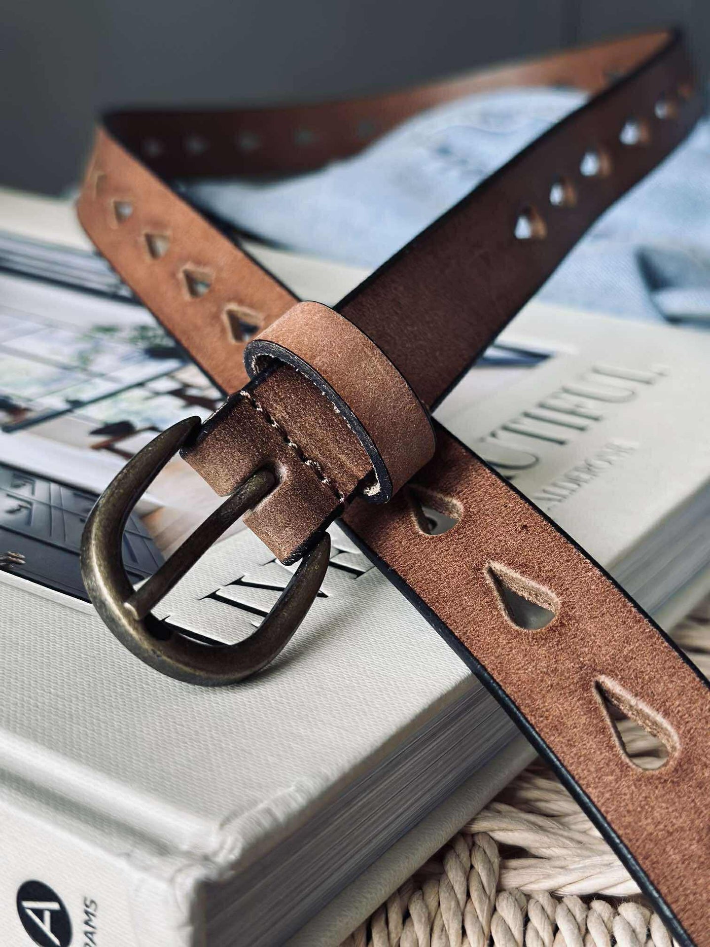 Jeans belte - Cognac