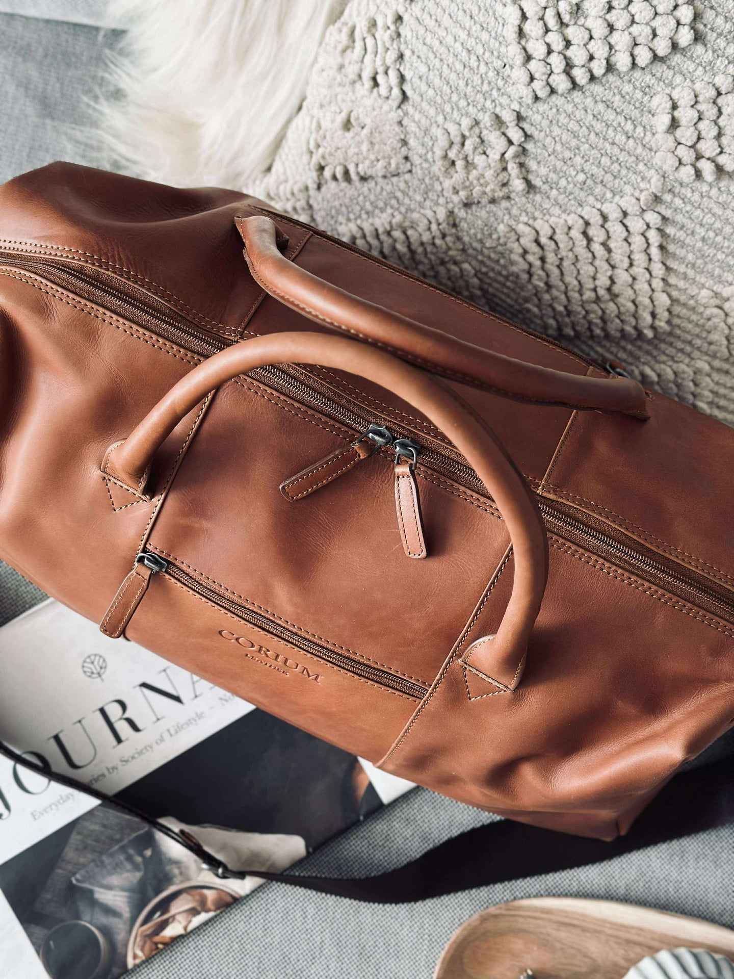 Weekendveske LONDON cognac