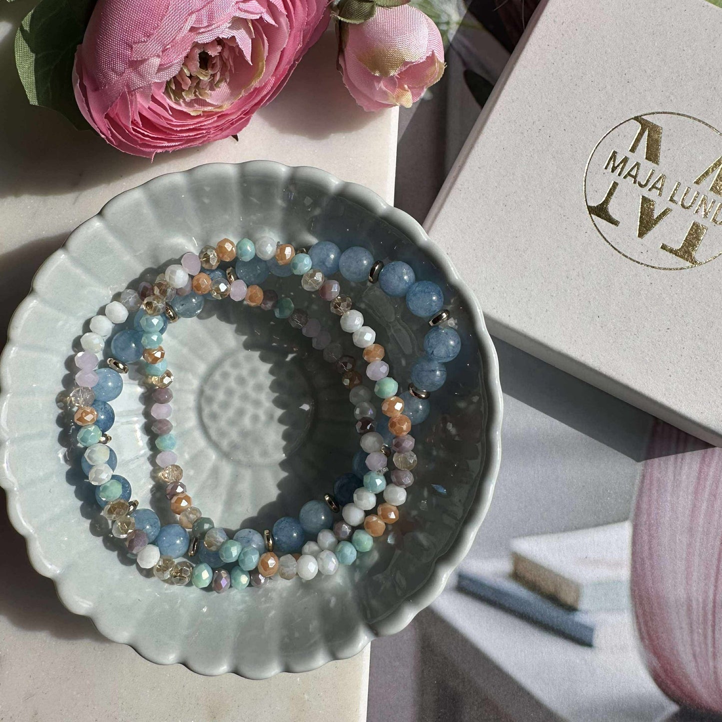 Armbånd Luna Soft blue – Sett med 3 stk