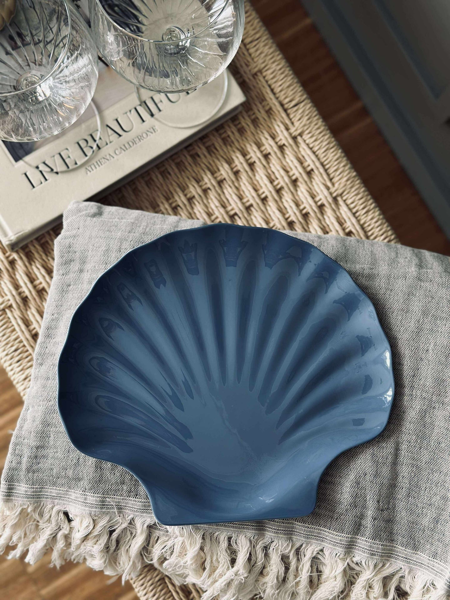 Melamintallerken - Blå musling