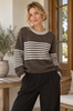 Strikk Sicilia choco – Stripet strikkegenser
