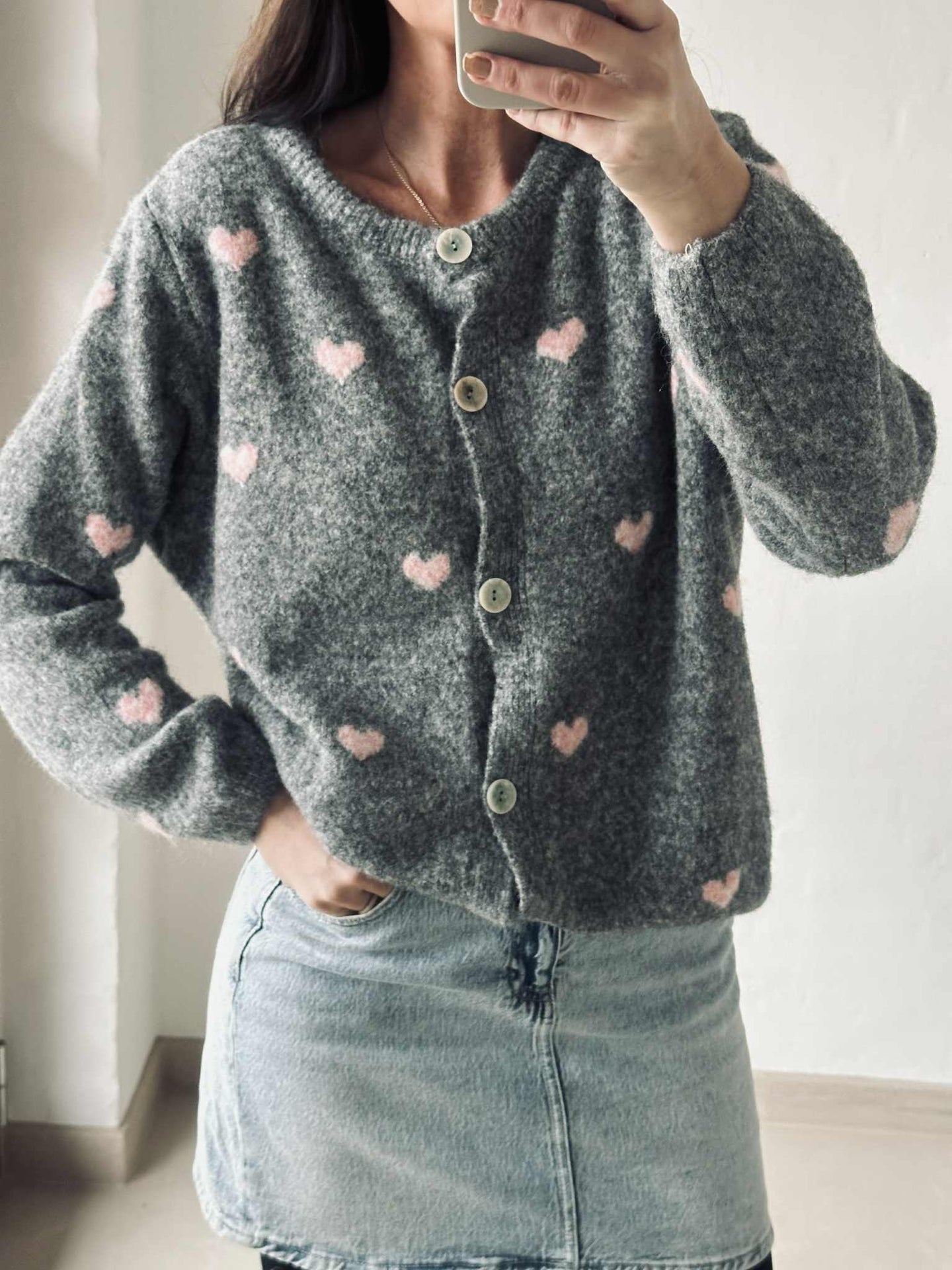 Cardigan Alpaga - Hjerter
