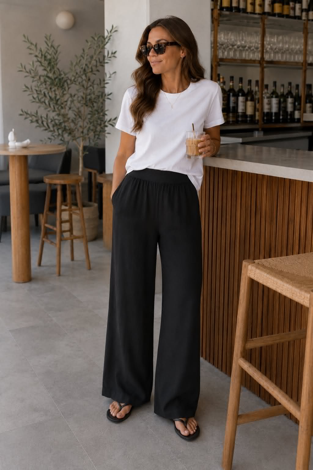 Bukser Linmix – Black