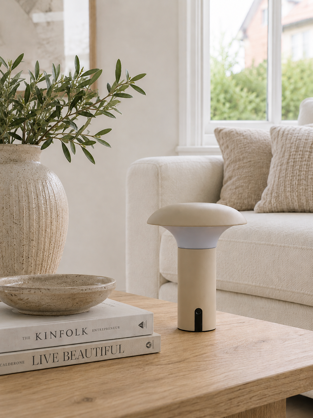 Oppladbar lampe til inne og ute