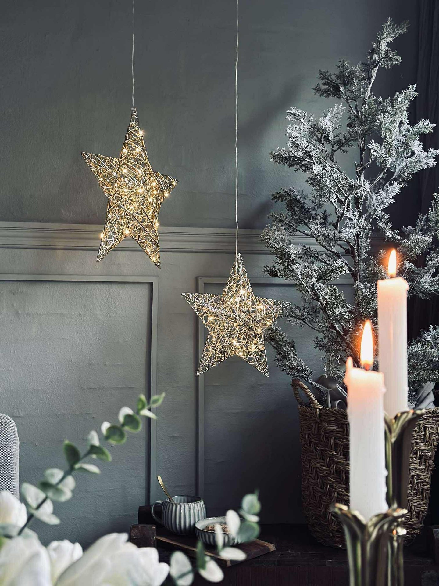 Stjerne med LED-lys - Gull