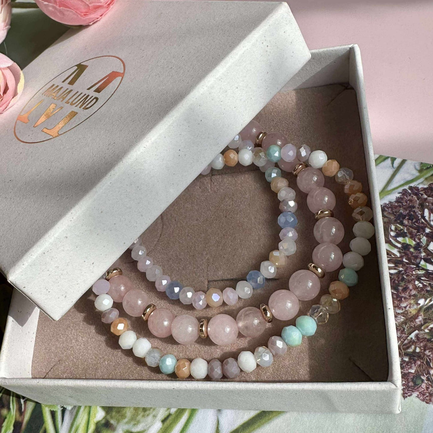 Armbånd Luna Soft pink – Sett med 3 stk