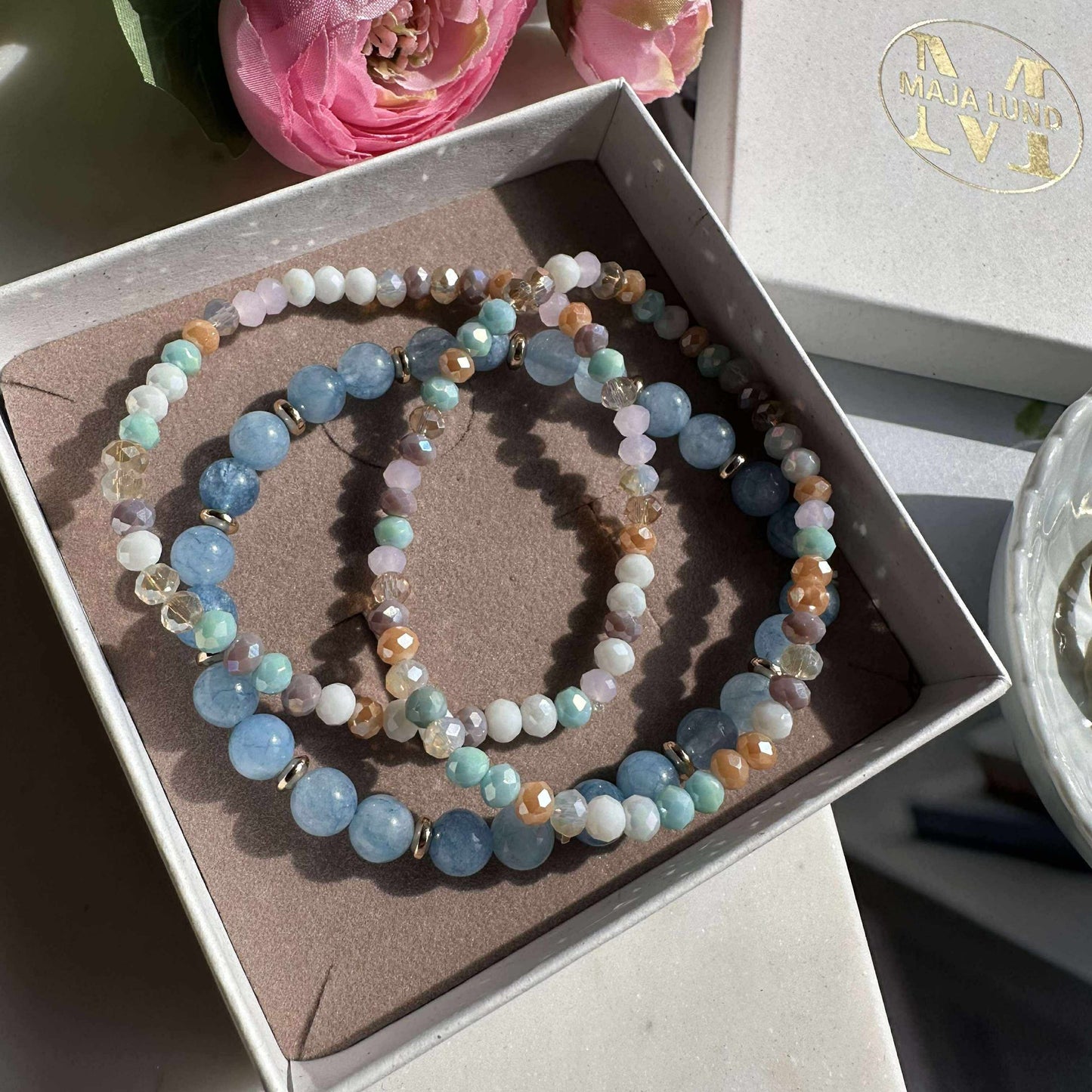 Armbånd Luna Soft blue – Sett med 3 stk