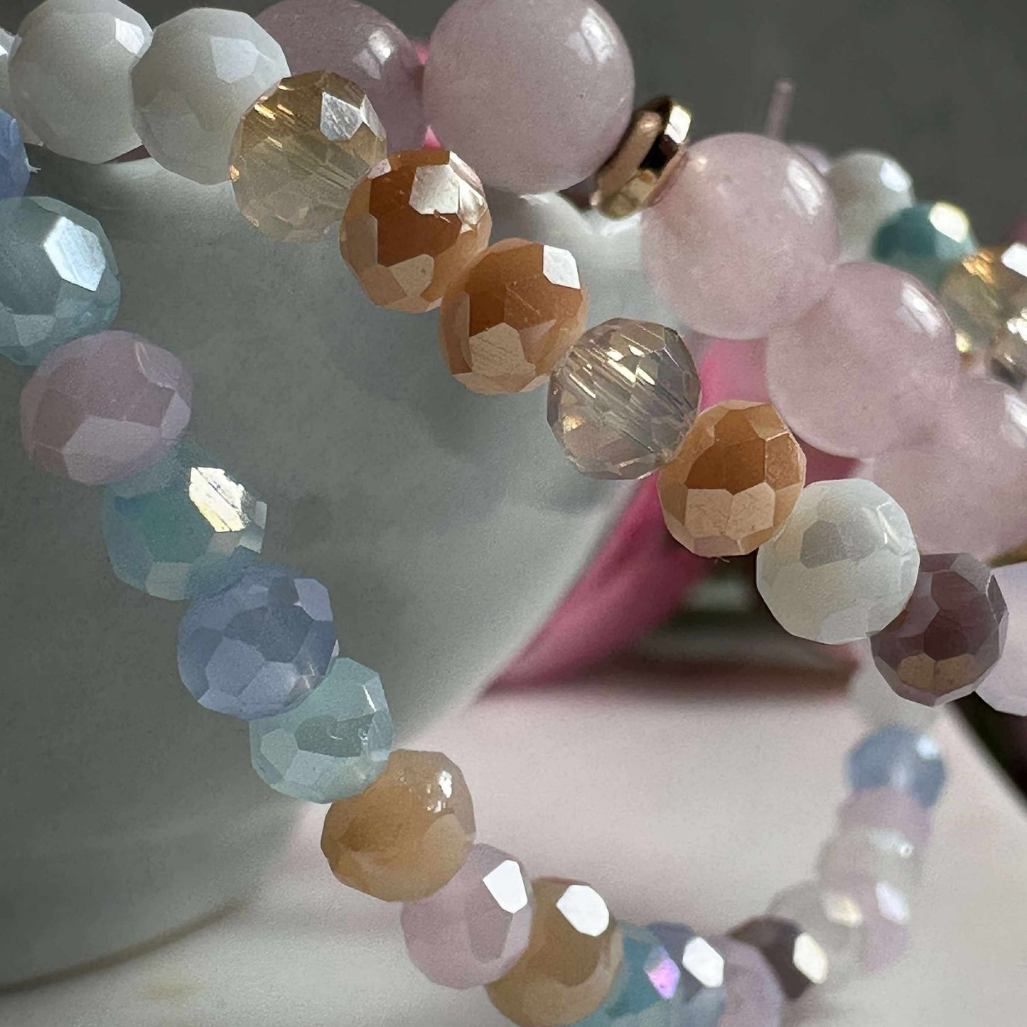Armbånd Luna Soft pink – Sett med 3 stk