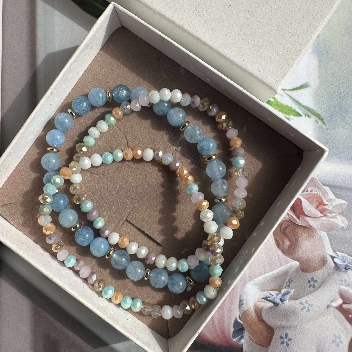 Armbånd Luna Soft blue – Sett med 3 stk