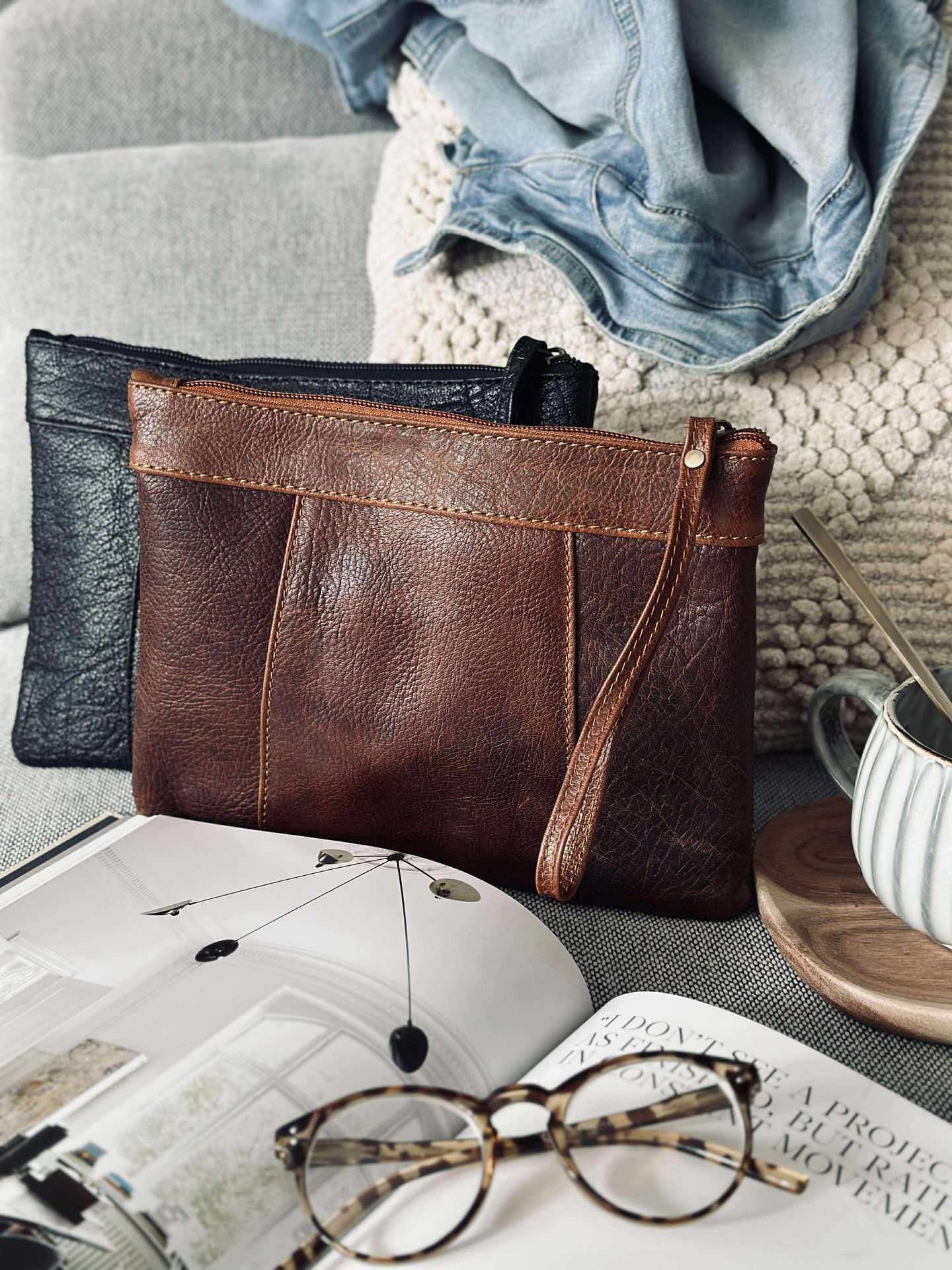 Clutch Oline Dark cognac