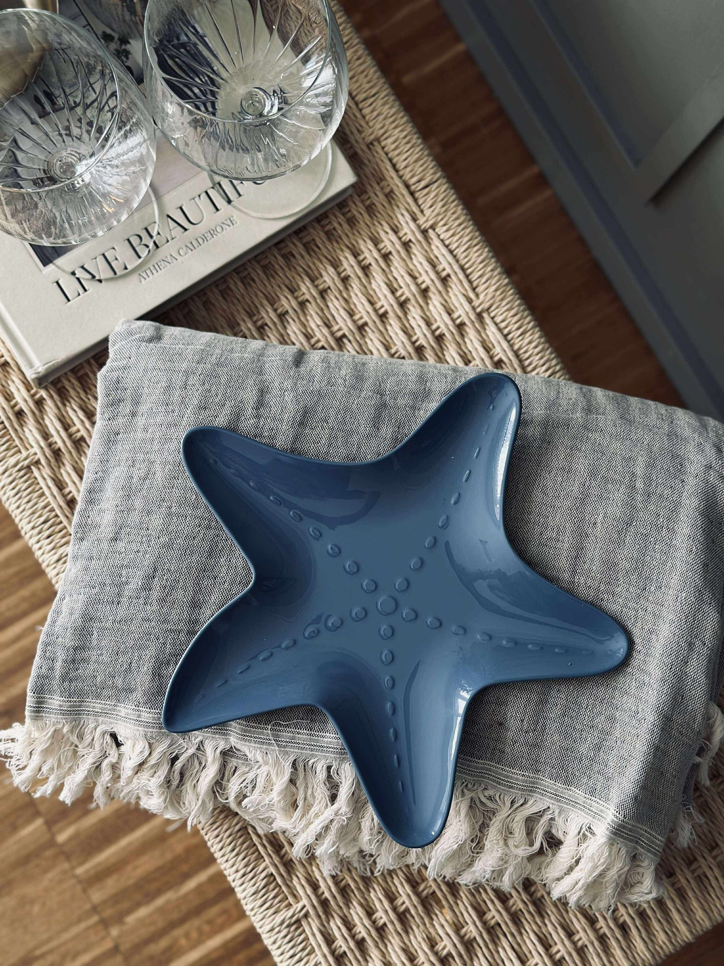 Tallerken i melamin - Blå sjøstjerne