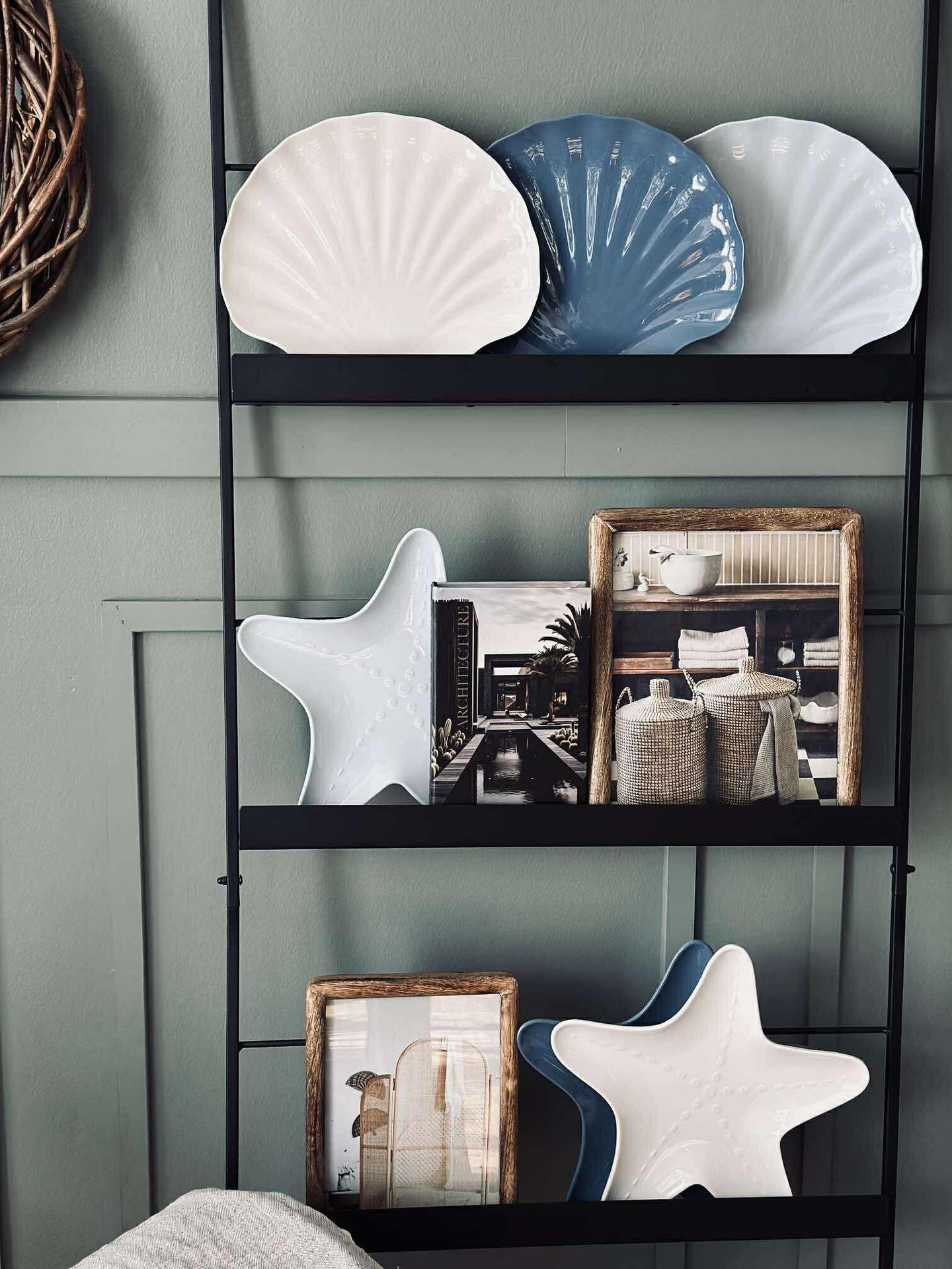 Tallerken i melamin - Lys blå musling