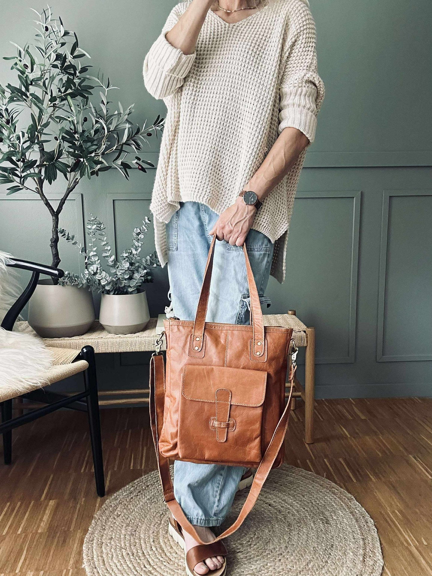Strikk MILLE beige – Onesize