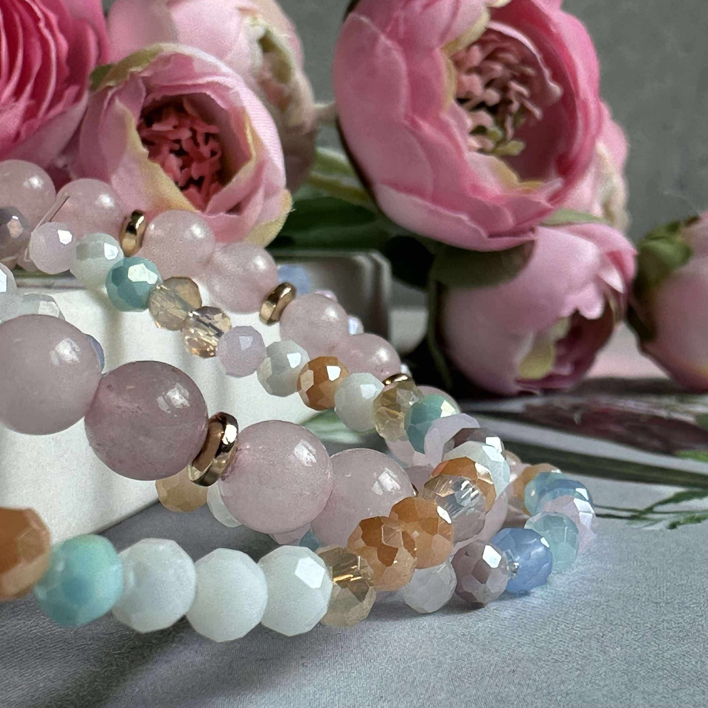 Armbånd Luna Soft pink – Sett med 3 stk