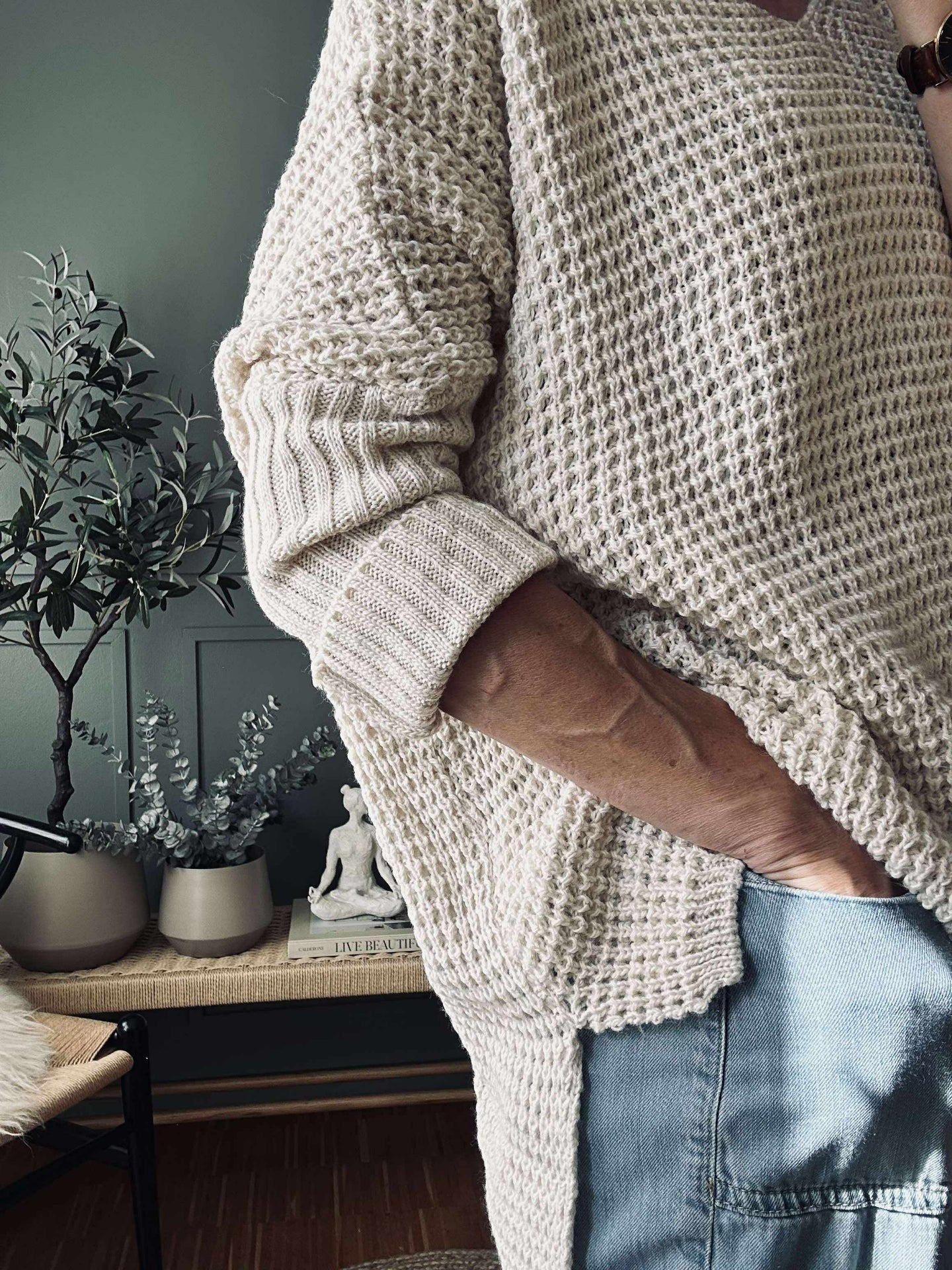 Strikk MILLE beige – Onesize