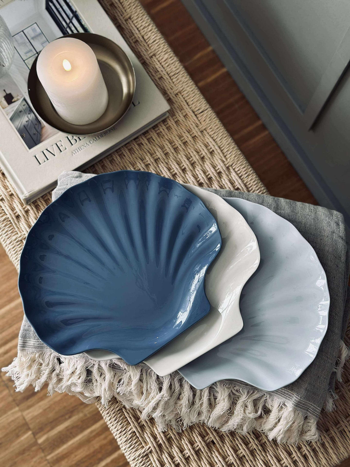 Melamintallerken - Blå musling