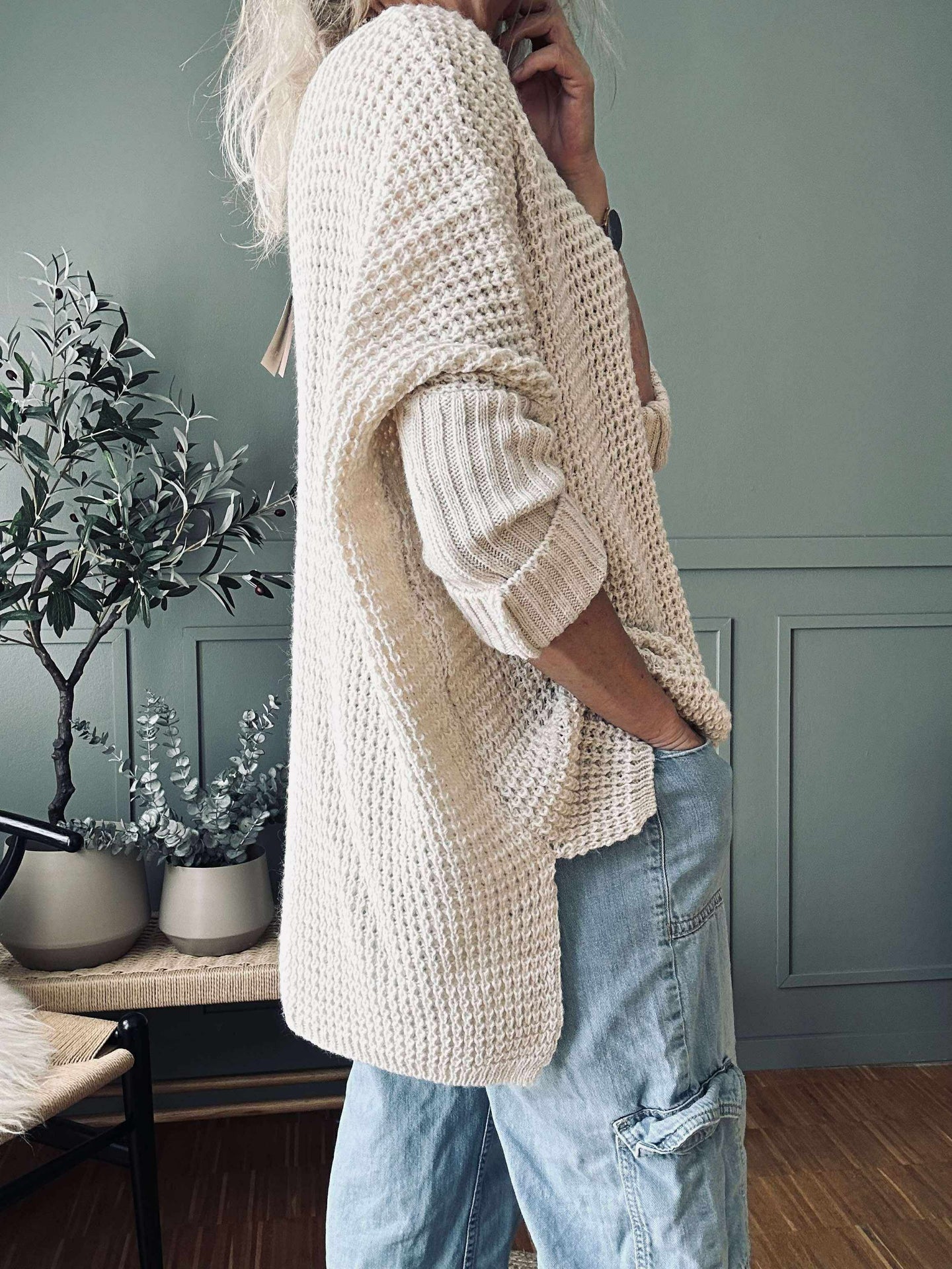 Strikk MILLE beige – Onesize