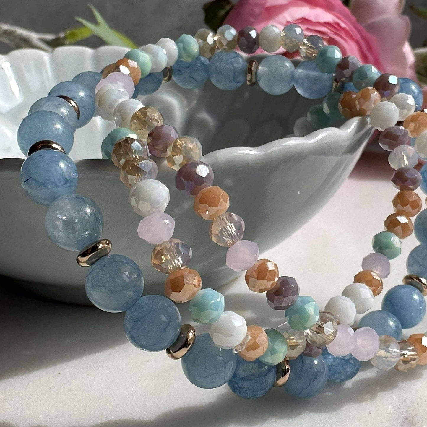 Armbånd Luna Soft blue – Sett med 3 stk