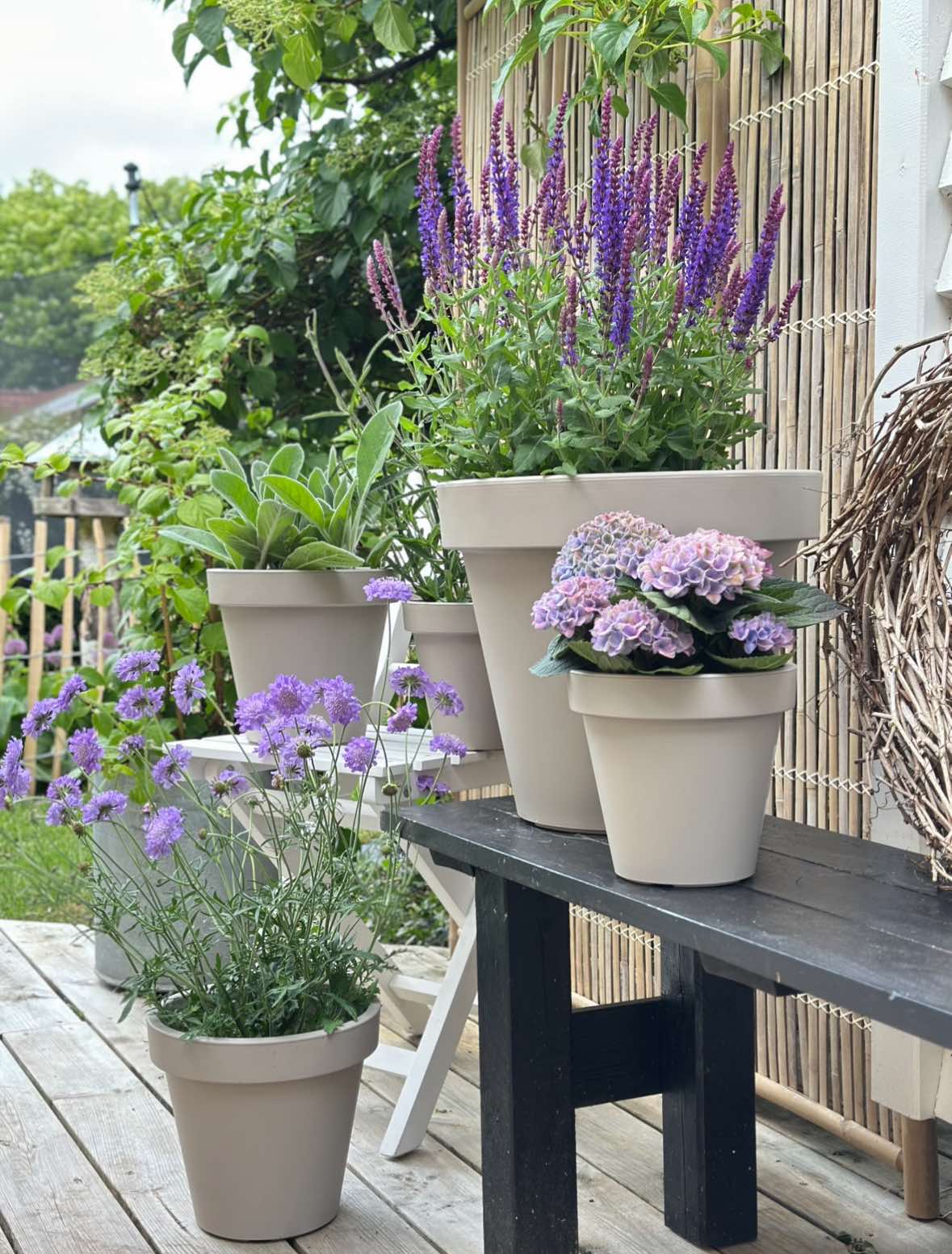 Hagepotte dia 20cm - Resirkulert Beige