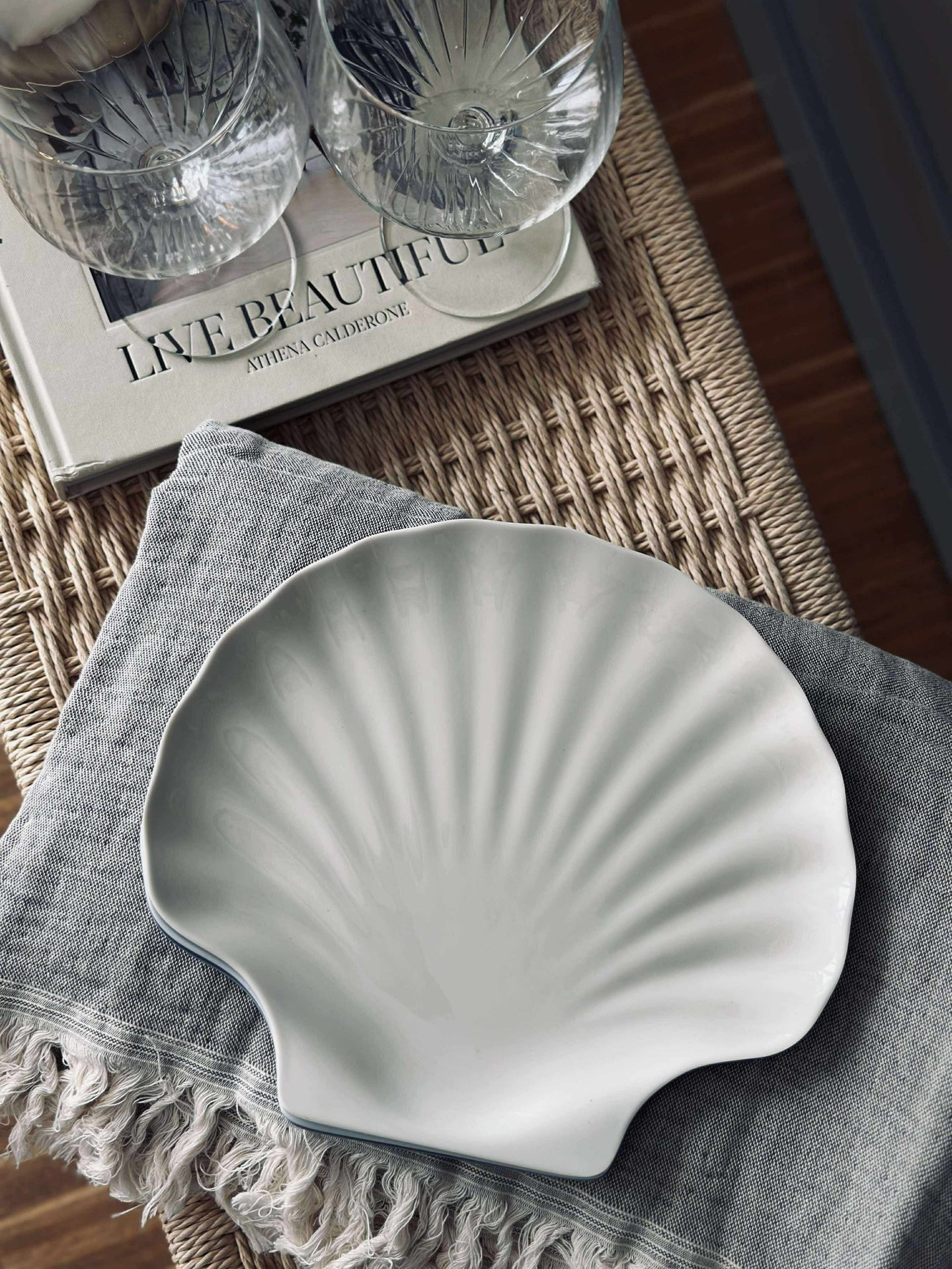 Melamintallerken - Kremfarget musling