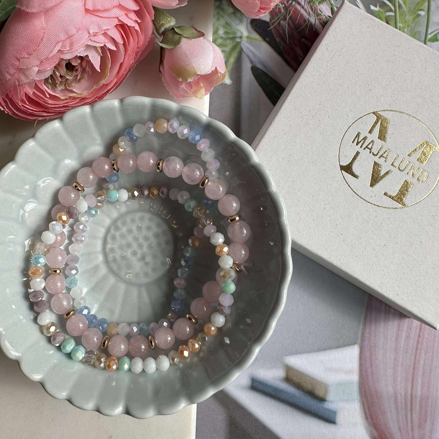 Armbånd Luna Soft pink – Sett med 3 stk