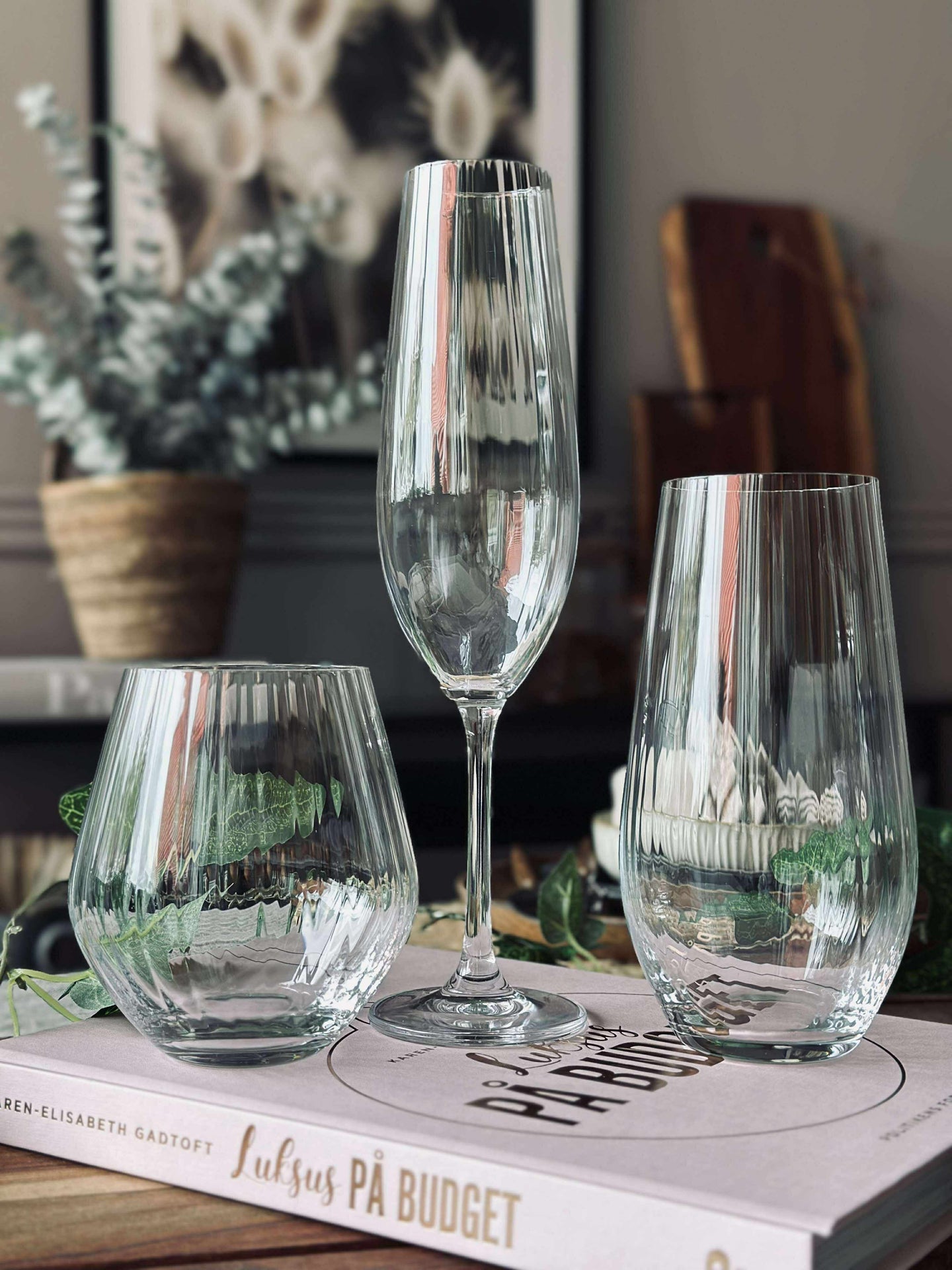 Vannglass Høy CRYSTAL - Sett med 2 stk.