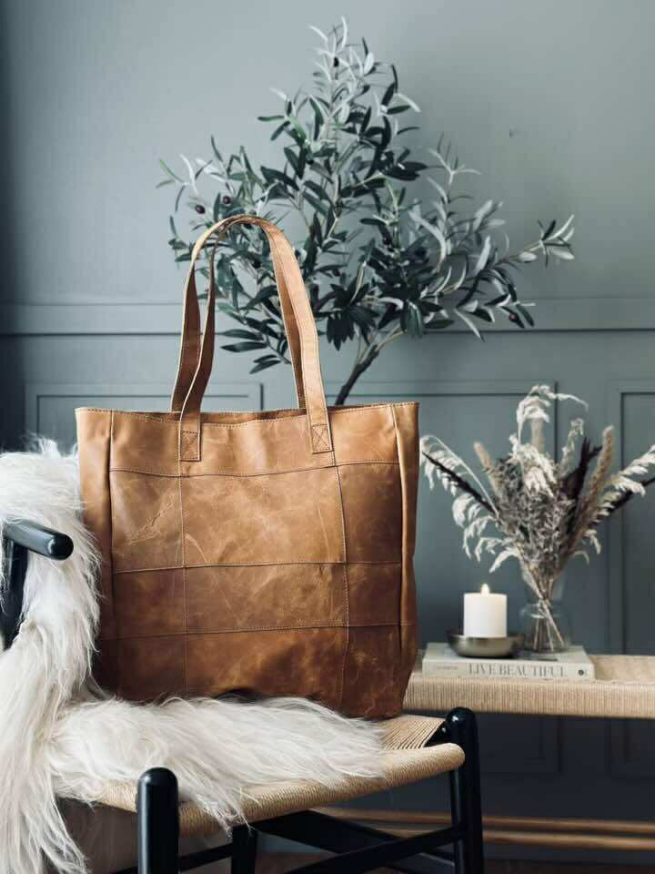 Shopper - Cognac / svart