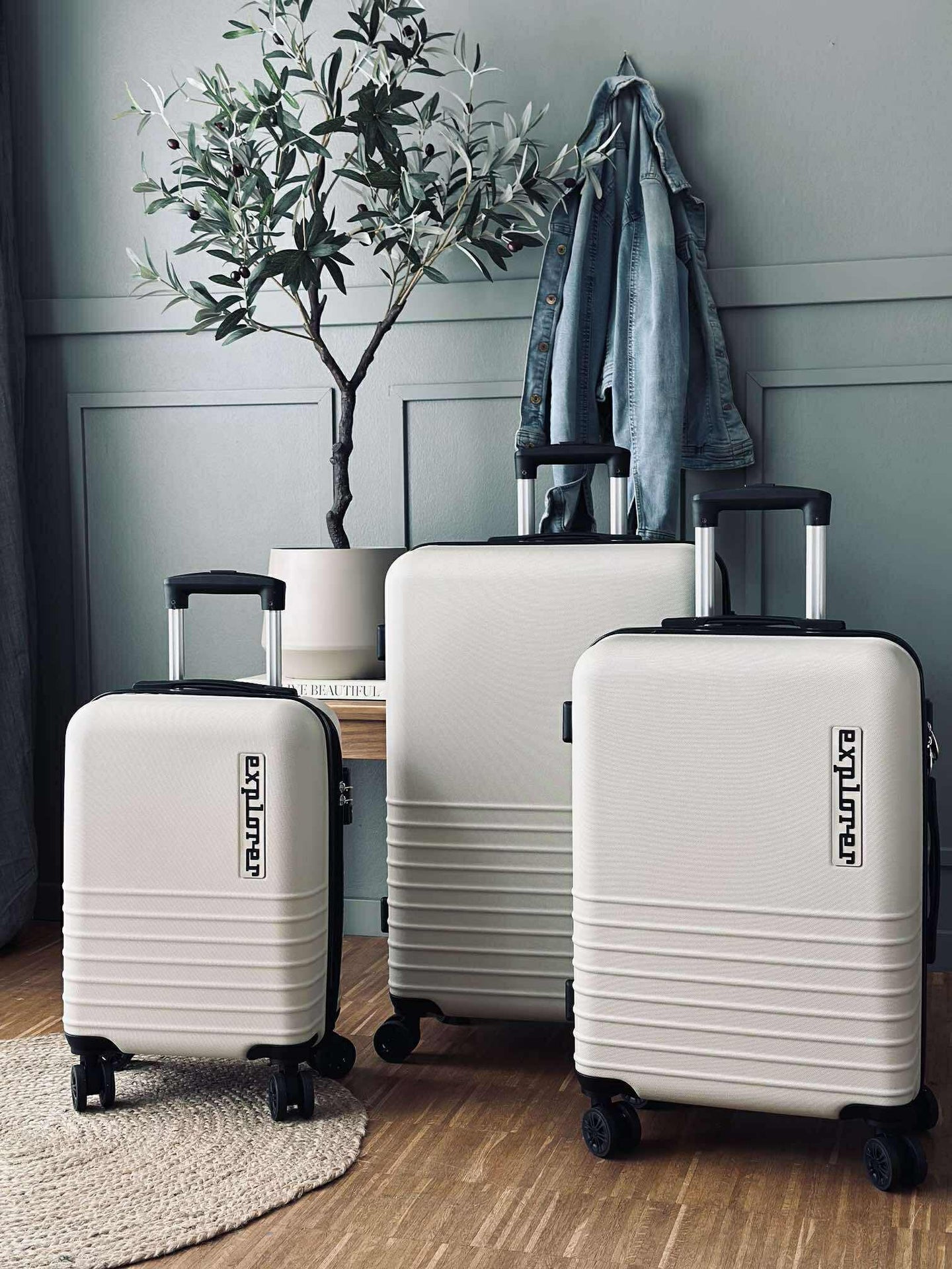 Koffertsett med 3 stk – Beige