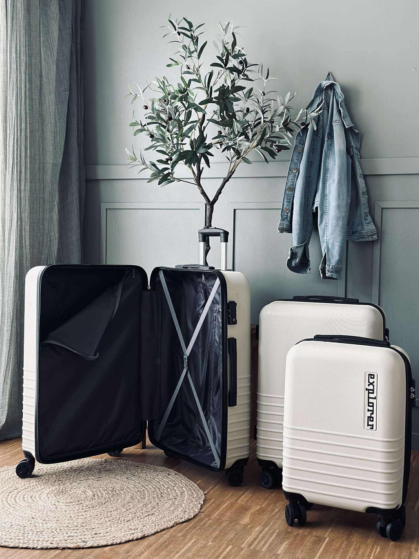 Koffertsett med 3 stk – Beige